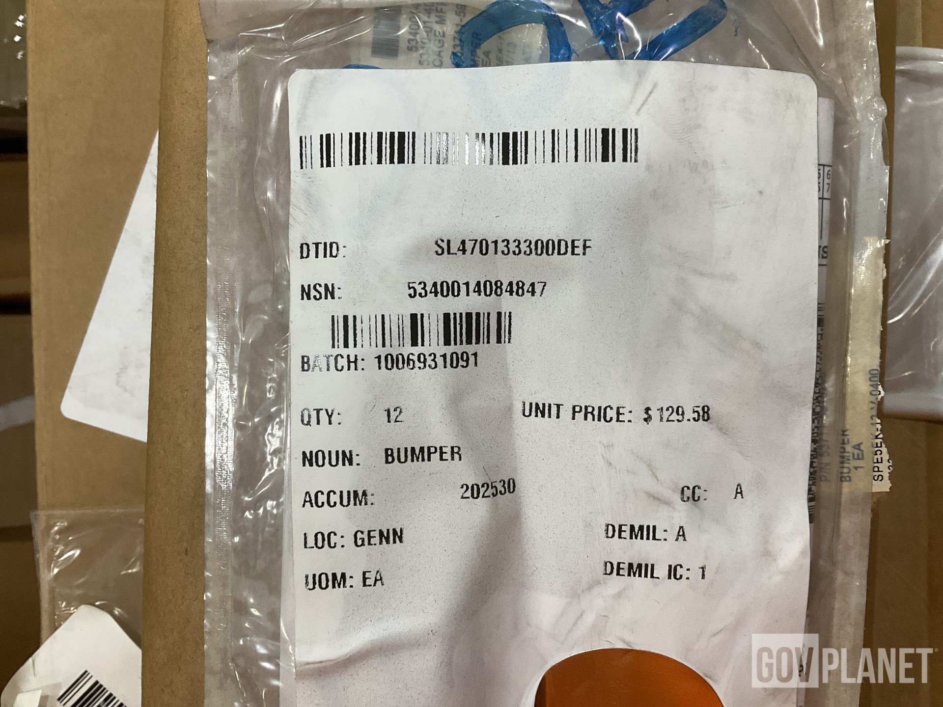 (12) Bumpers, (19) Metallic Pipes, (6) Valves & Assorted Items