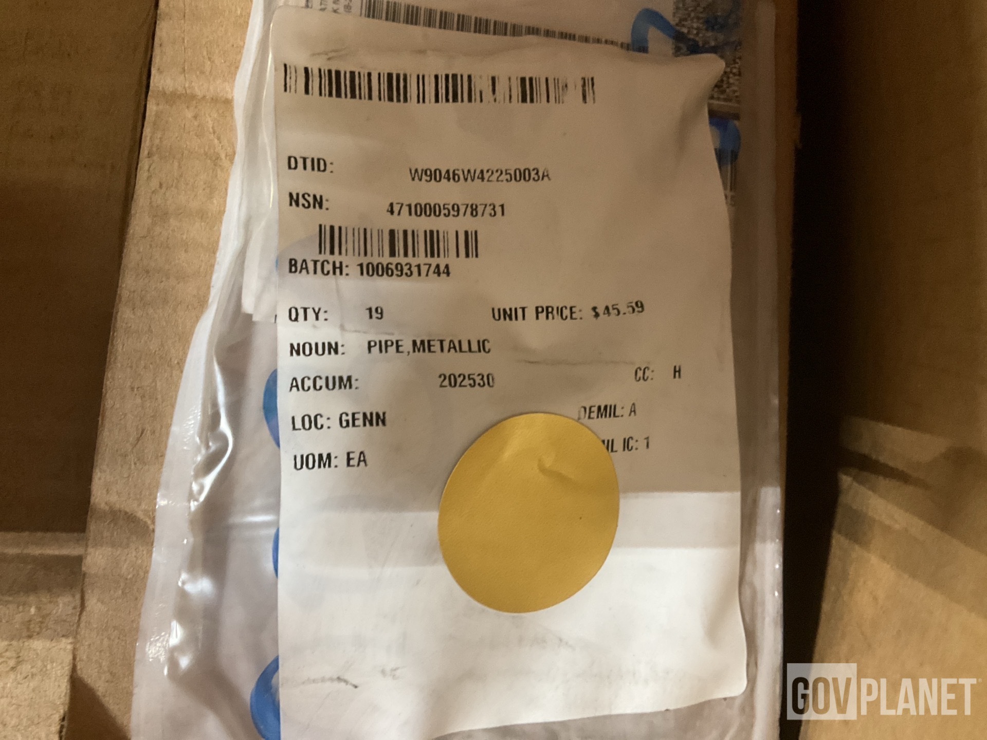 (12) Bumpers, (19) Metallic Pipes, (6) Valves & Assorted Items