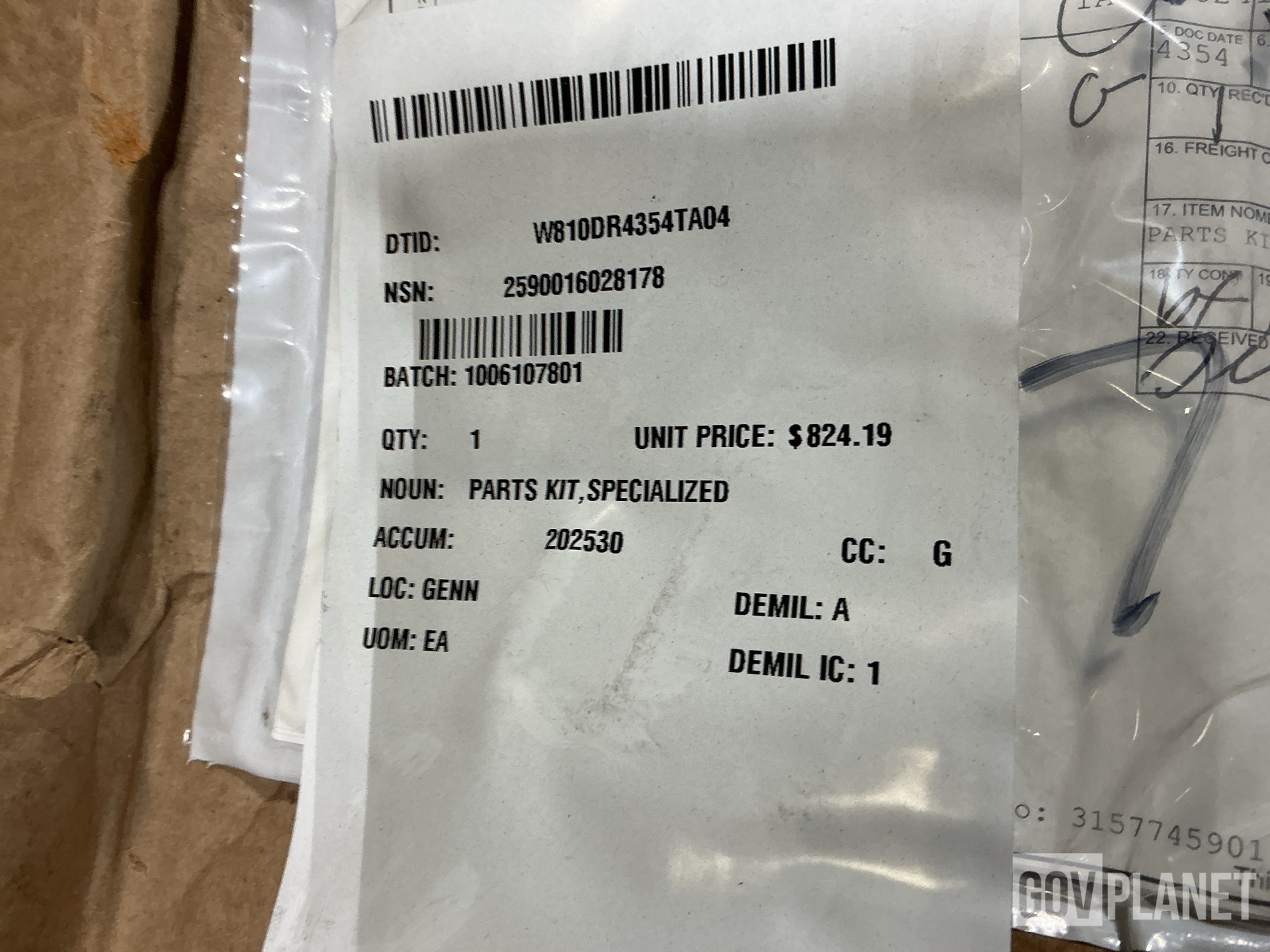 (1) Alternator, (5) Inflatable Floors, (1) Parts Kit & Assorted Items