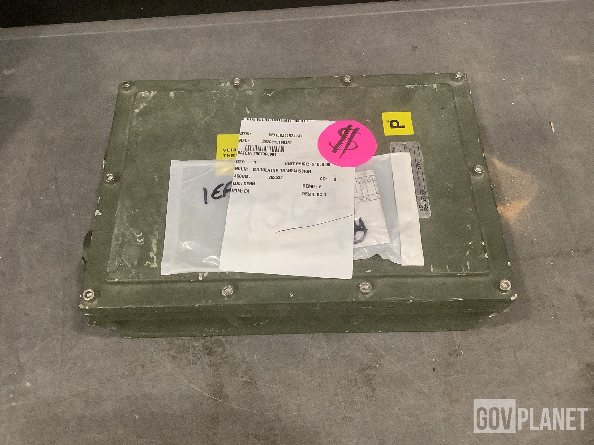 (1) Wheel, (2) Mounting Plates, (1) Modulator & Assorted Items