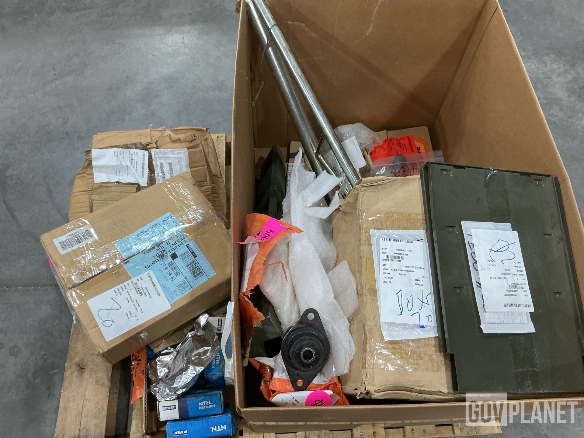 (1) Angle Bracket, (1) Bearing, (8) Resilient Mounts & Assorted Items