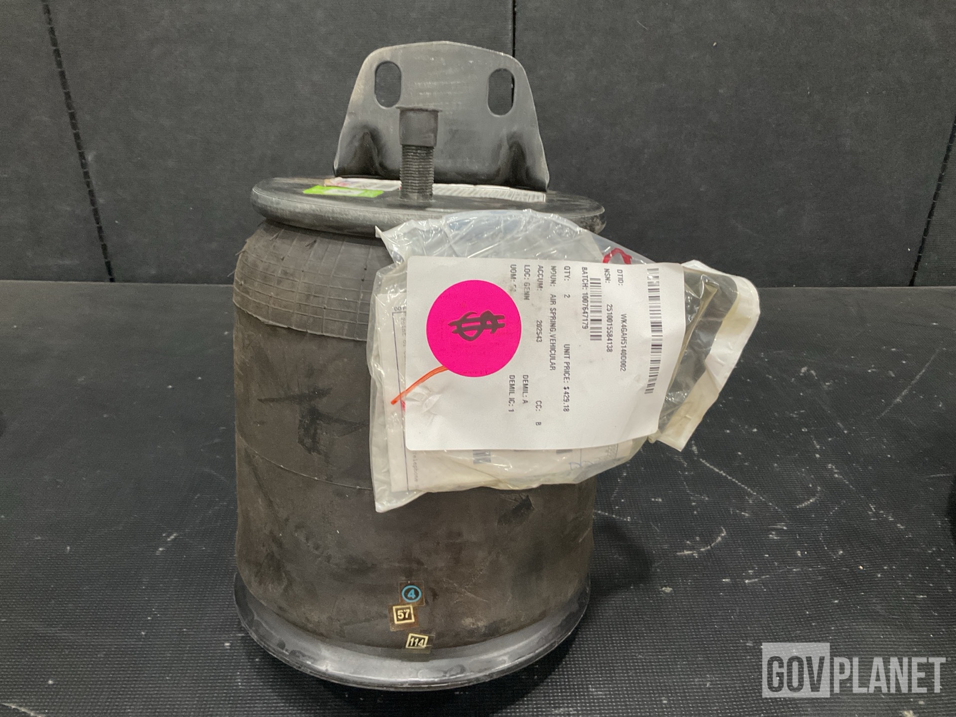 (8) Safety Belts, (1) Wheel Hub, (2) Air Springs & Assorted Items