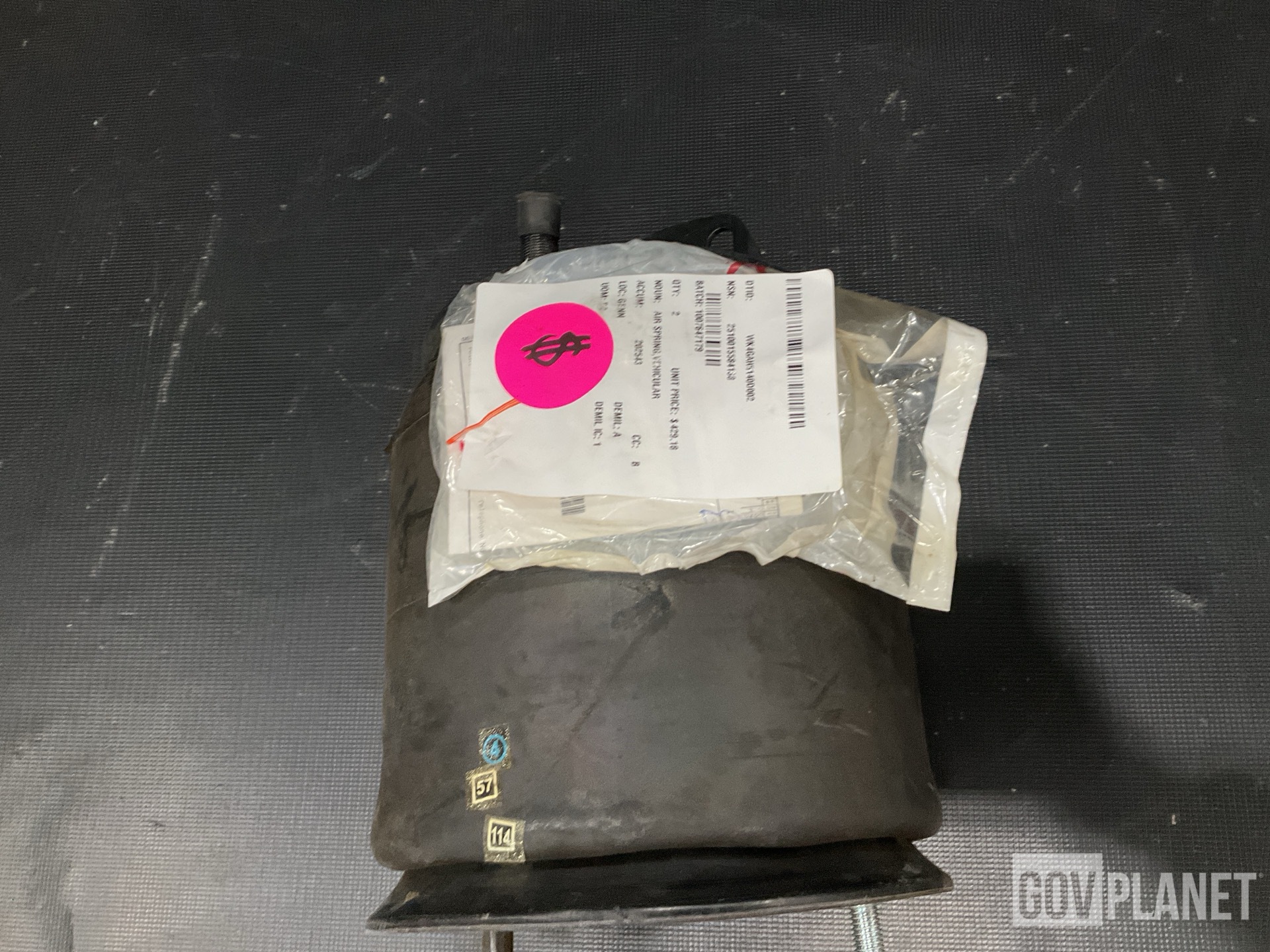 (8) Safety Belts, (1) Wheel Hub, (2) Air Springs & Assorted Items