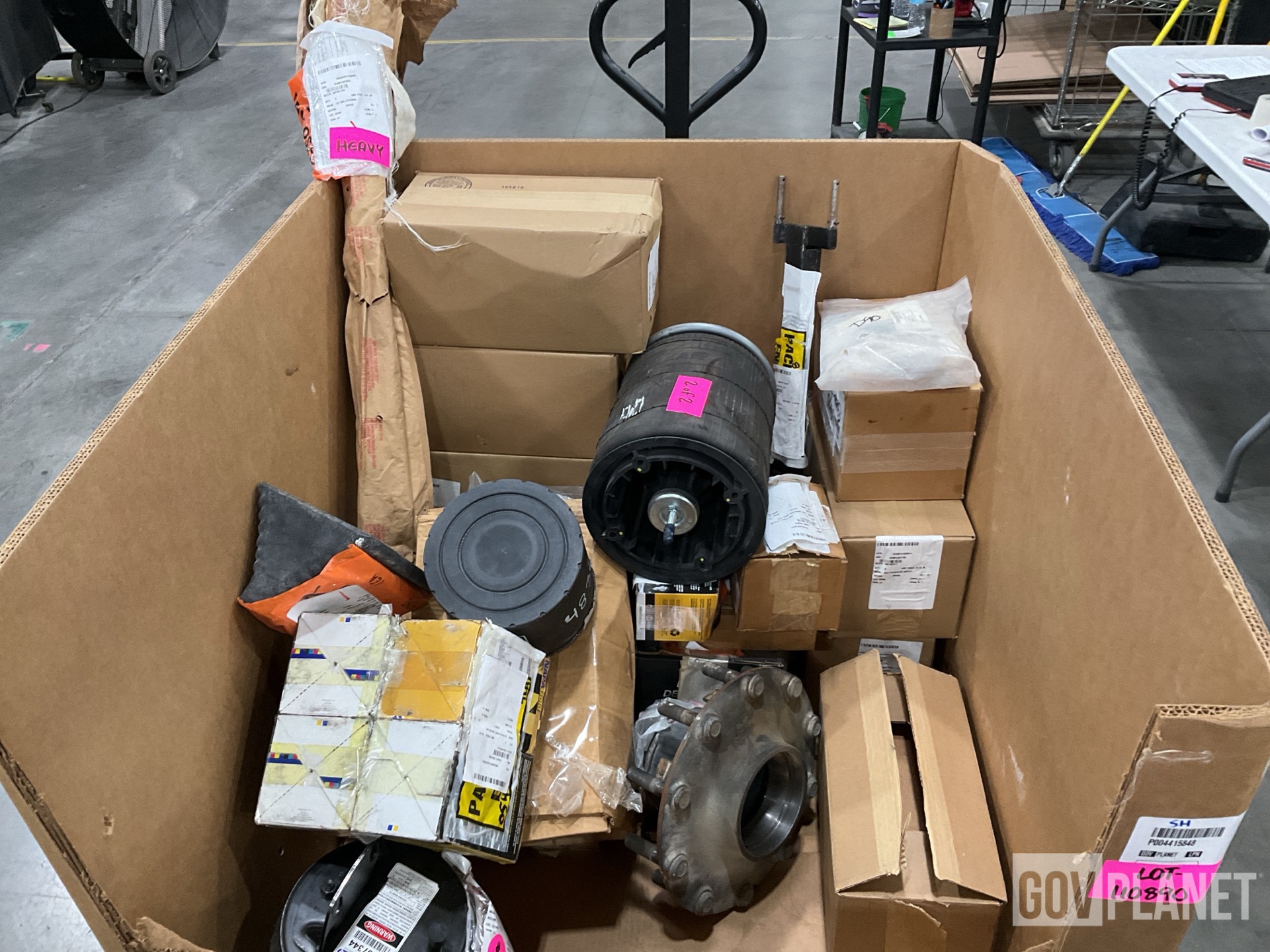 (8) Safety Belts, (1) Wheel Hub, (2) Air Springs & Assorted Items