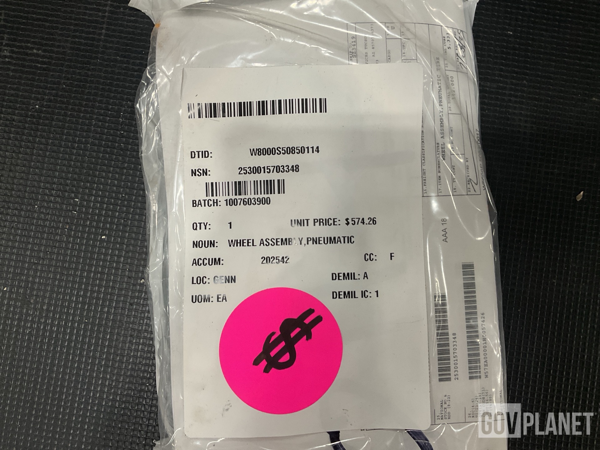 (1) Incandescent Lamp, (2) Shock Absorbers, (1) Wheel & Assorted Items