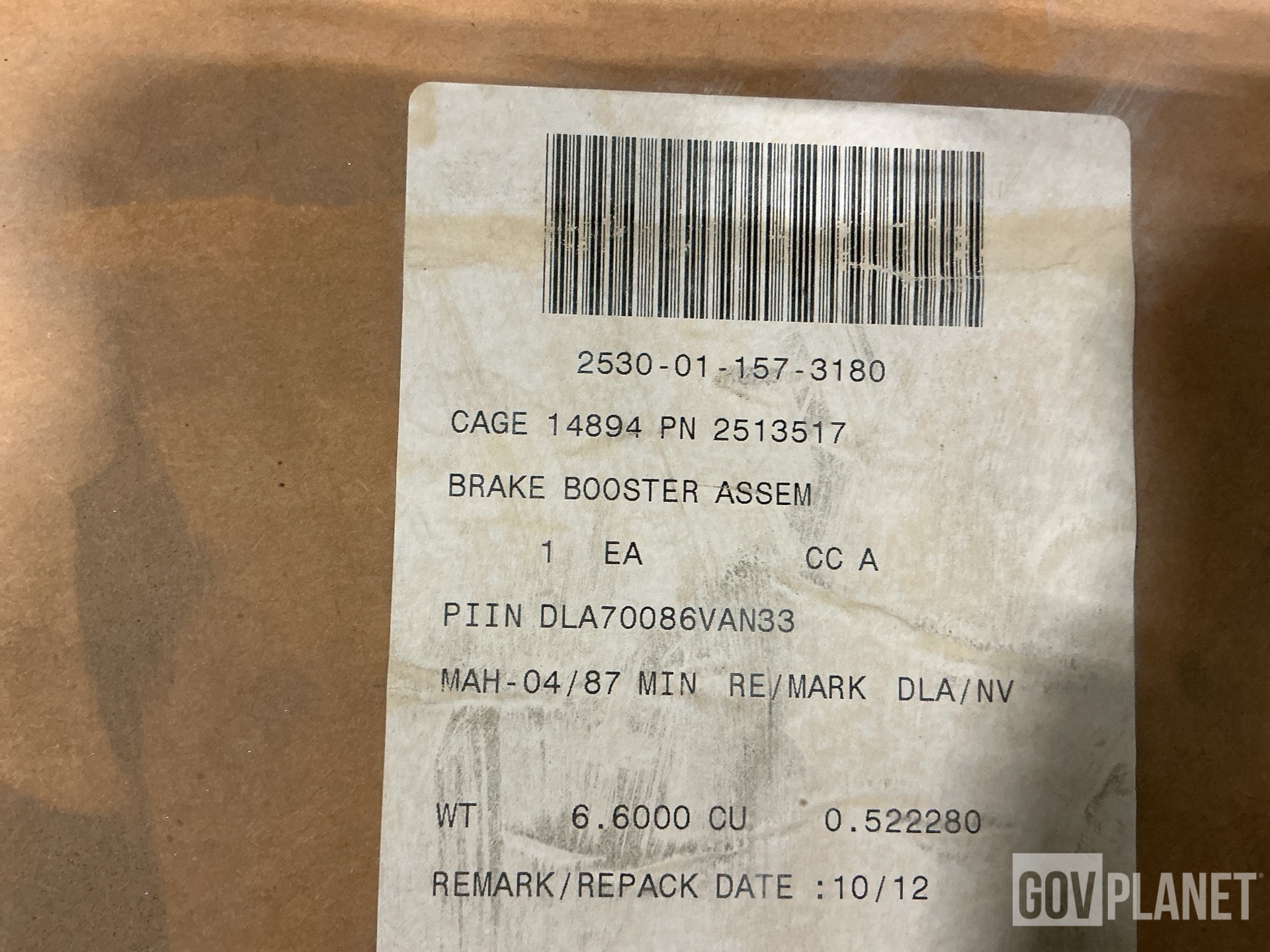 (1) Hub Assembly, (6) Brake Boosters, (1) Anti-Lock Control & Assorted Items