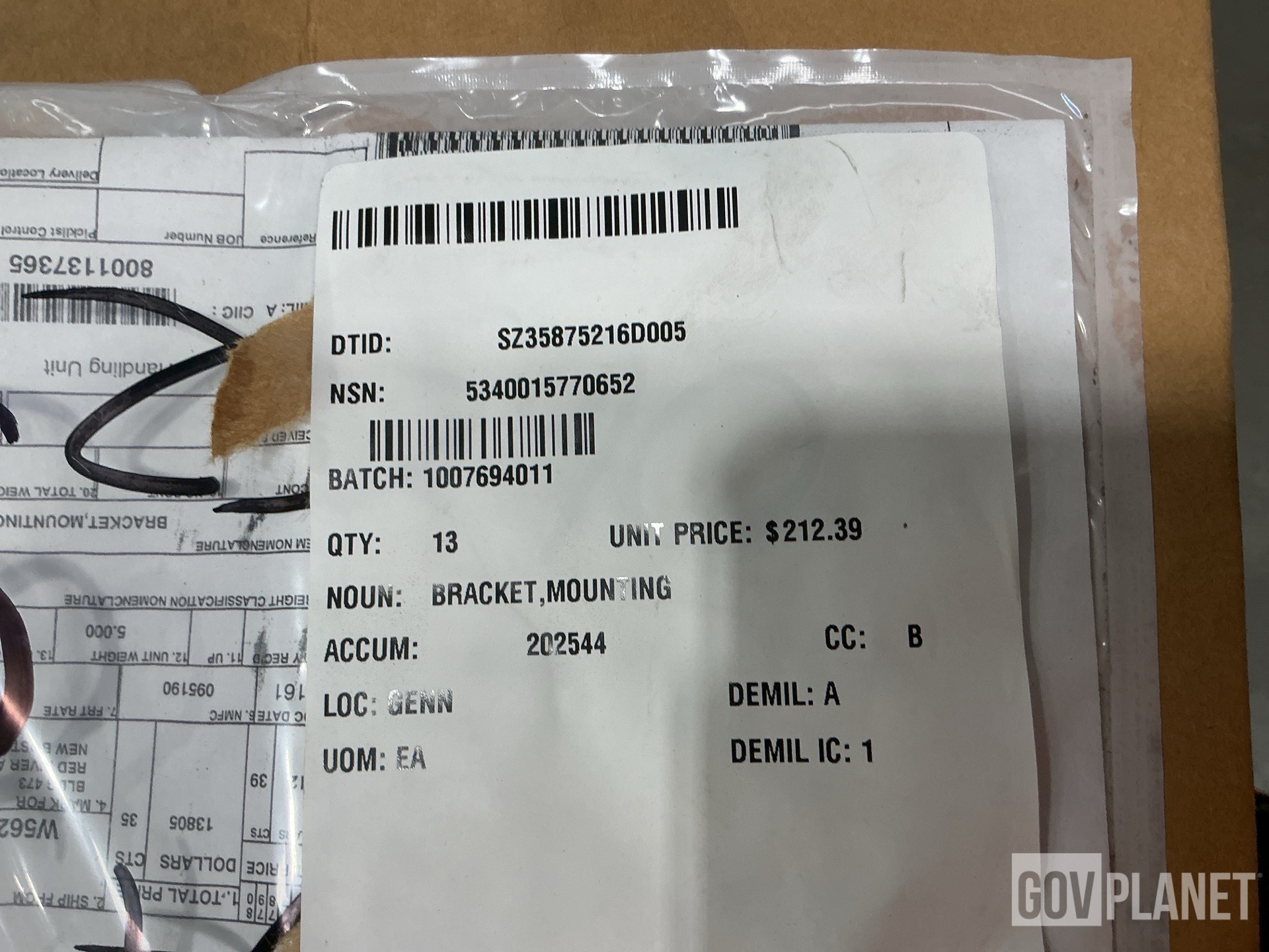 (13) Mounting Brackets, (122) Cable Assemblies & Assorted items