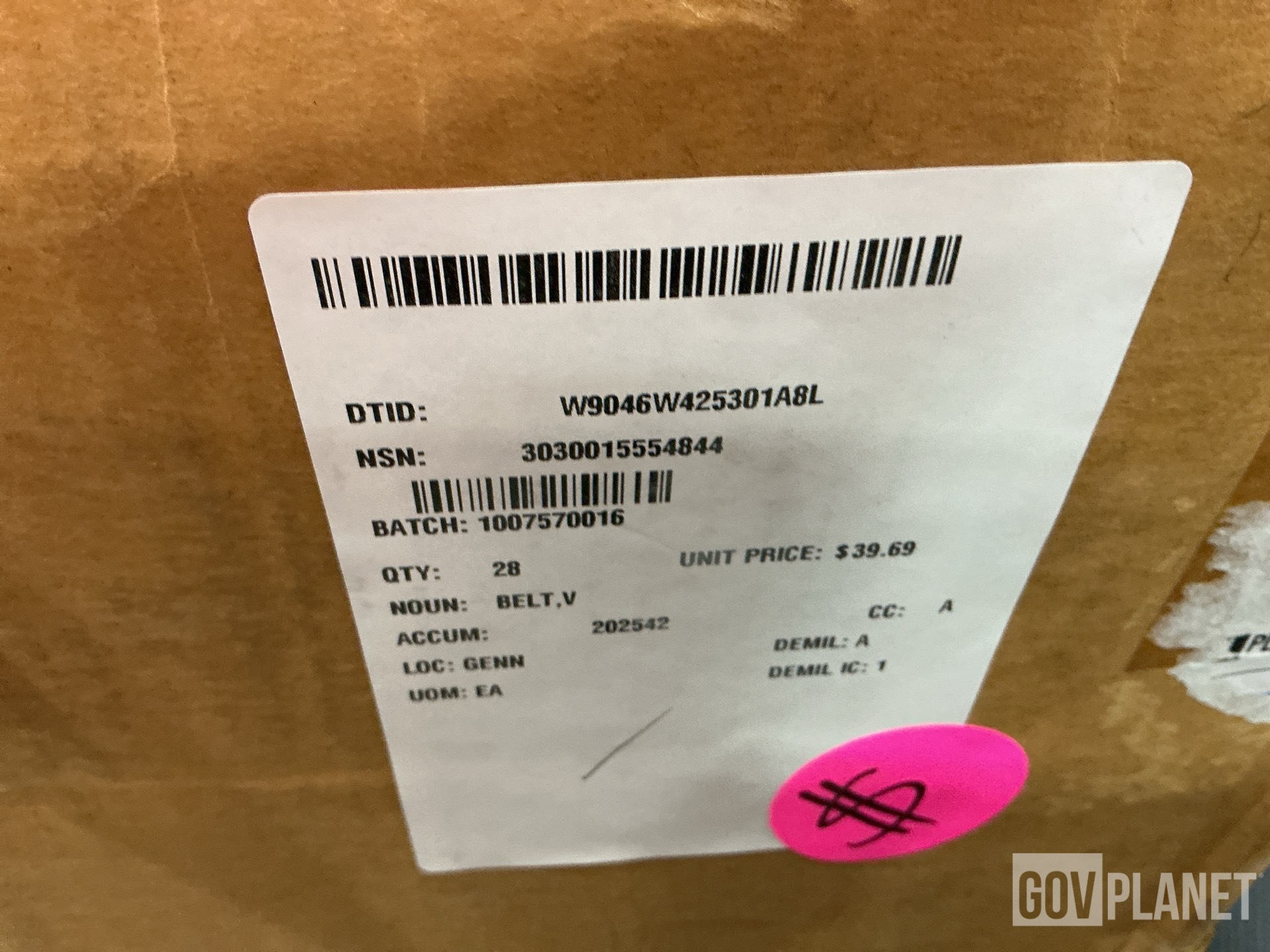 (28) V-Belts, (7) Gaskets, (4) Access Covers & Assorted Items