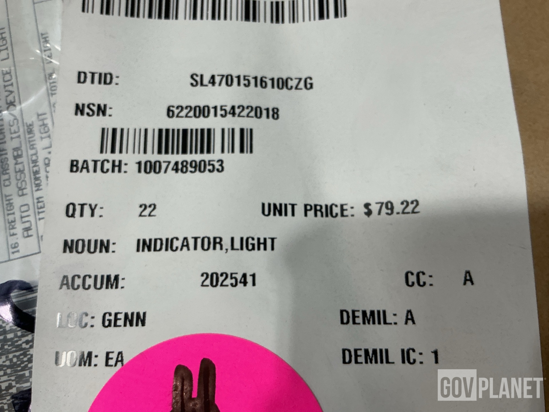 (22) Light Indicators, (1) Fuel Pump, (3) Adapters & Assorted Items