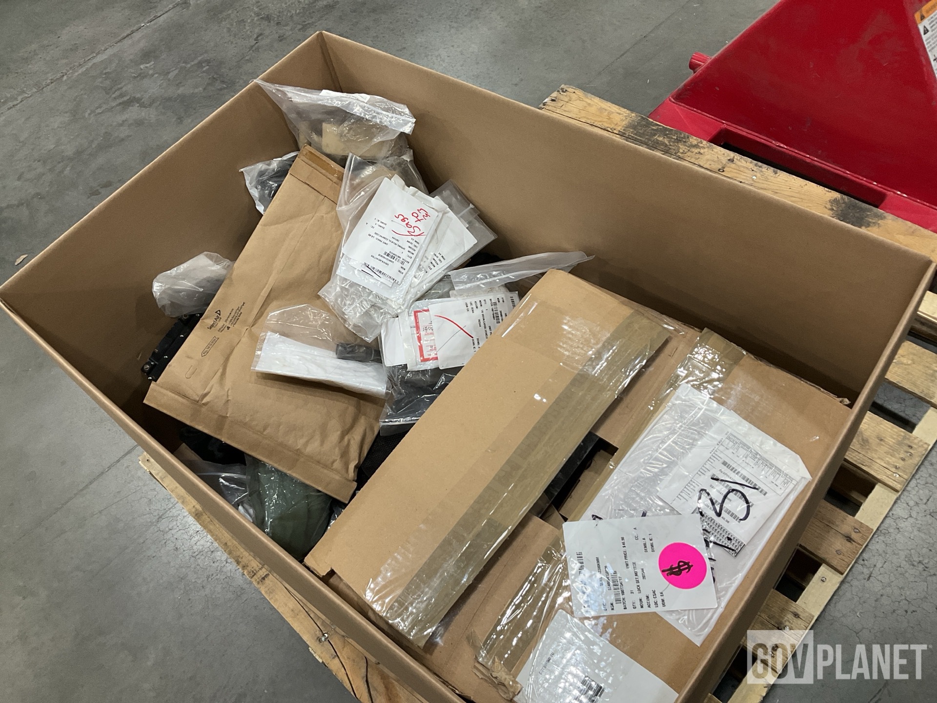 (31) Lock Sets, (37) Shear Bolts, (5) Webbing Straps & Assorted Items