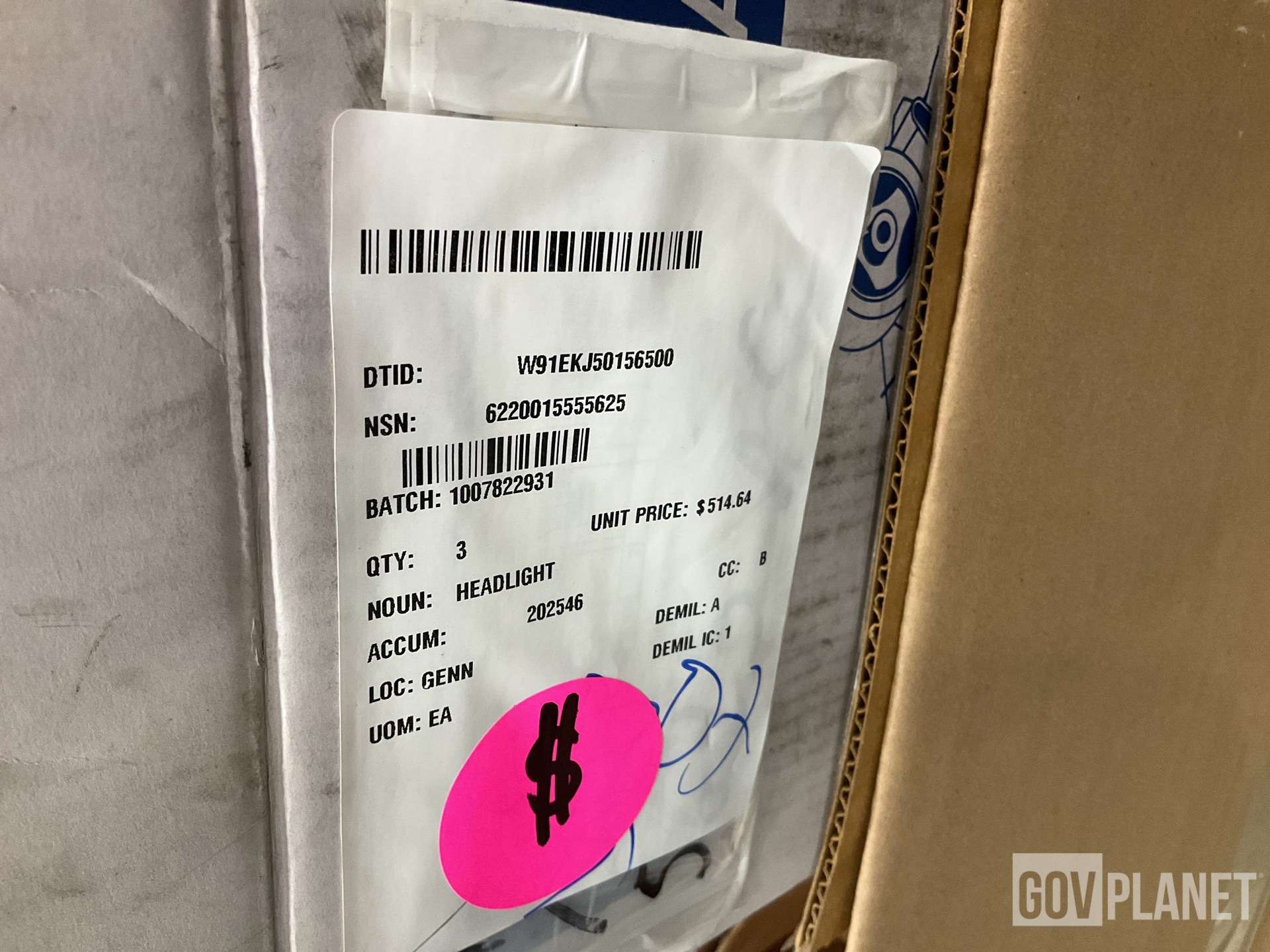 (3) Headlights, (1) Gasket Set, (17) Brackets & Assorted Items