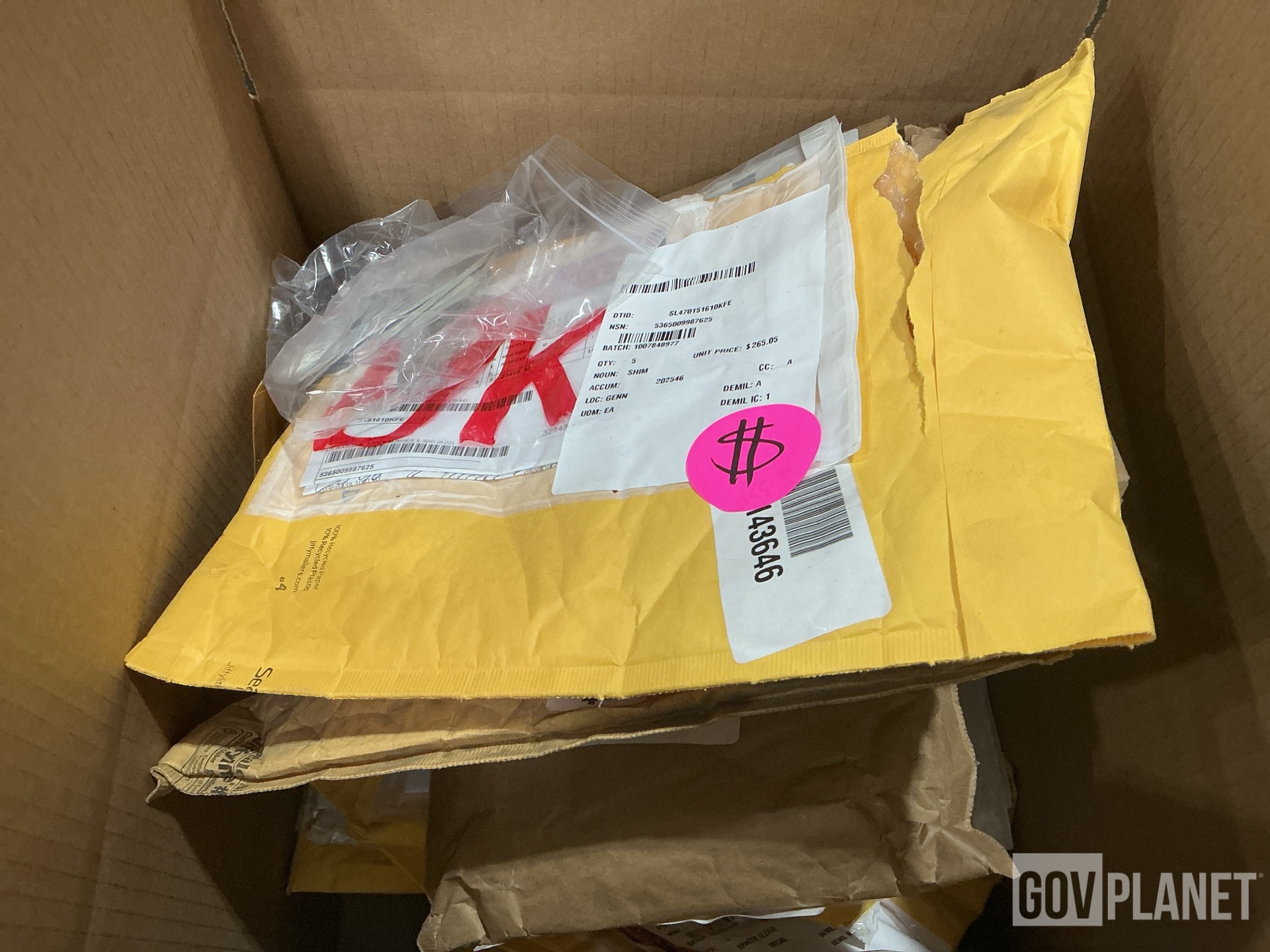 (132) Shims, (82) Extension Springs, (36) Spacers & Assorted Items