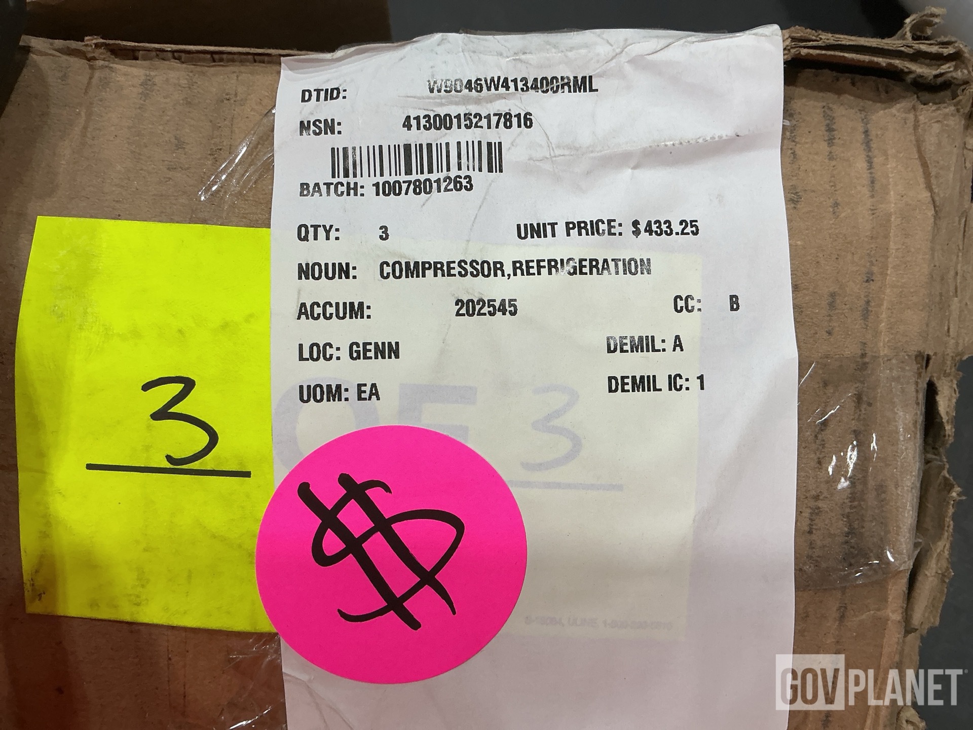 (80) Hose Assemblies, (3) Compressors, (1) Linear Valve & Assorted Items