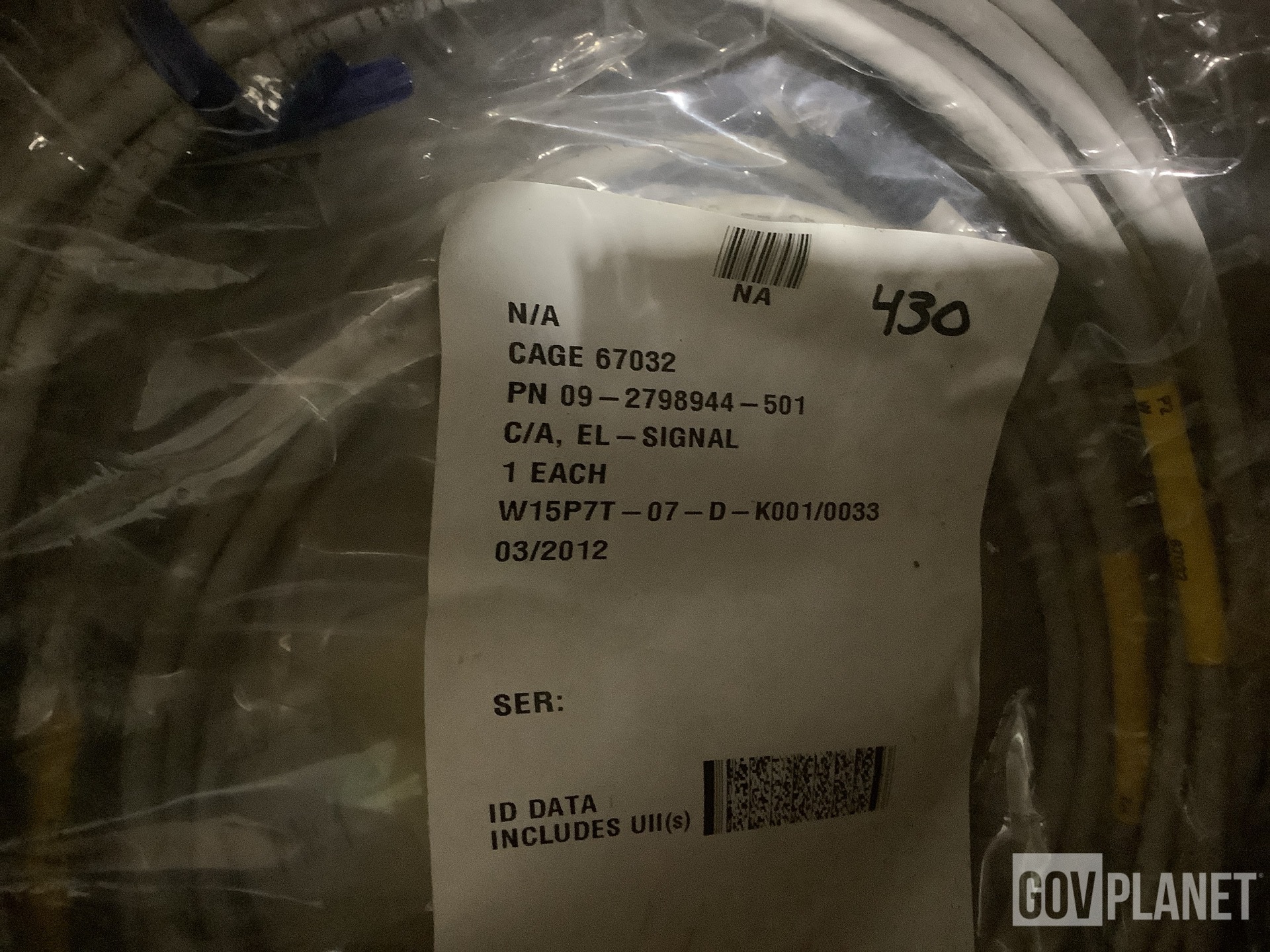 (13) Cable Assemblies, (2) Cables, (94) Sleeve Spacers & Assorted Items