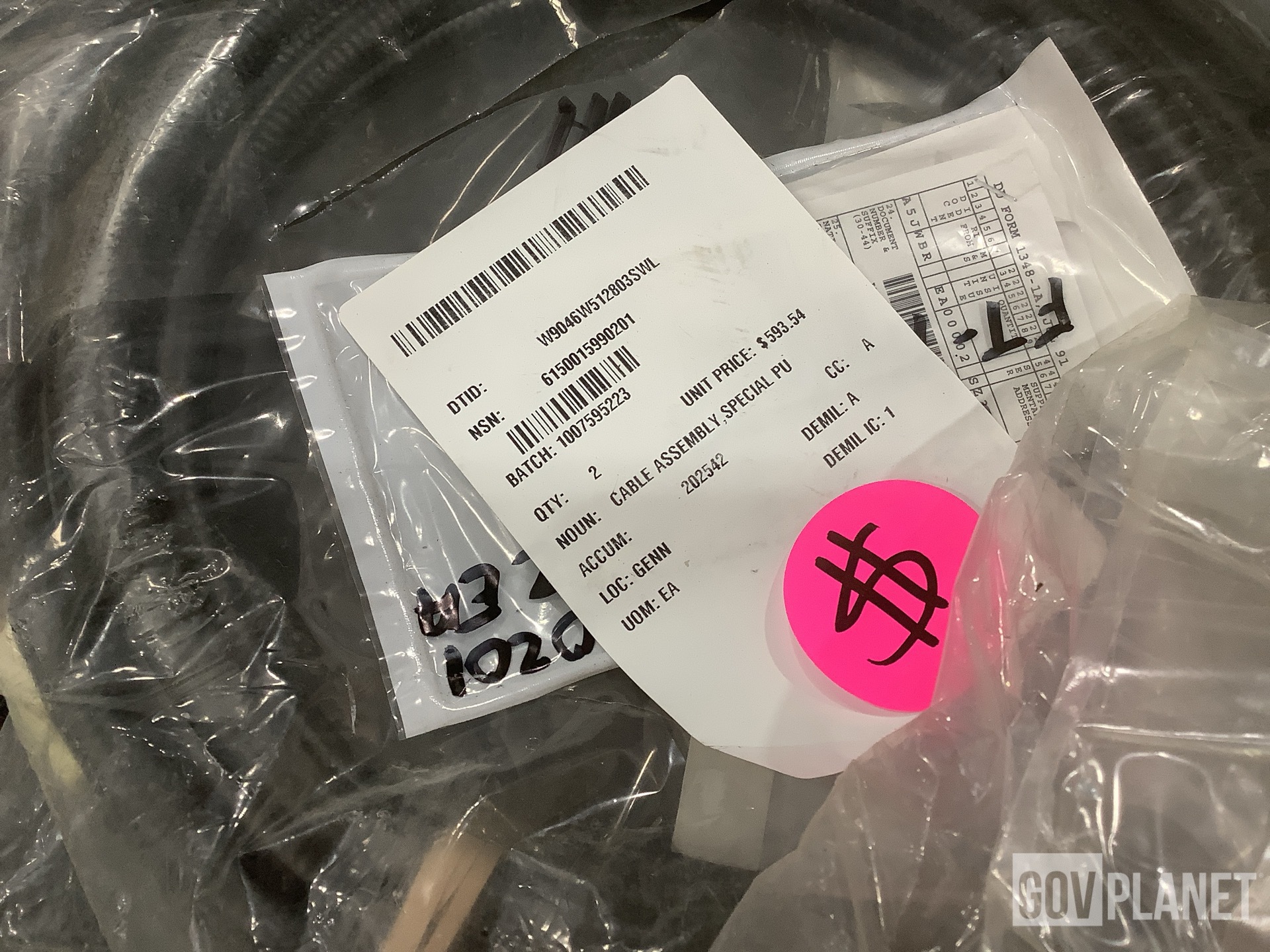 (13) Cable Assemblies, (2) Cables, (94) Sleeve Spacers & Assorted Items