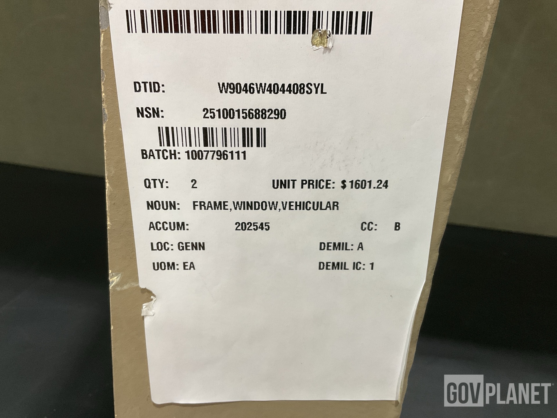 (2) Critical Solutions International 2402-00621-34 Vehicular Window Frames