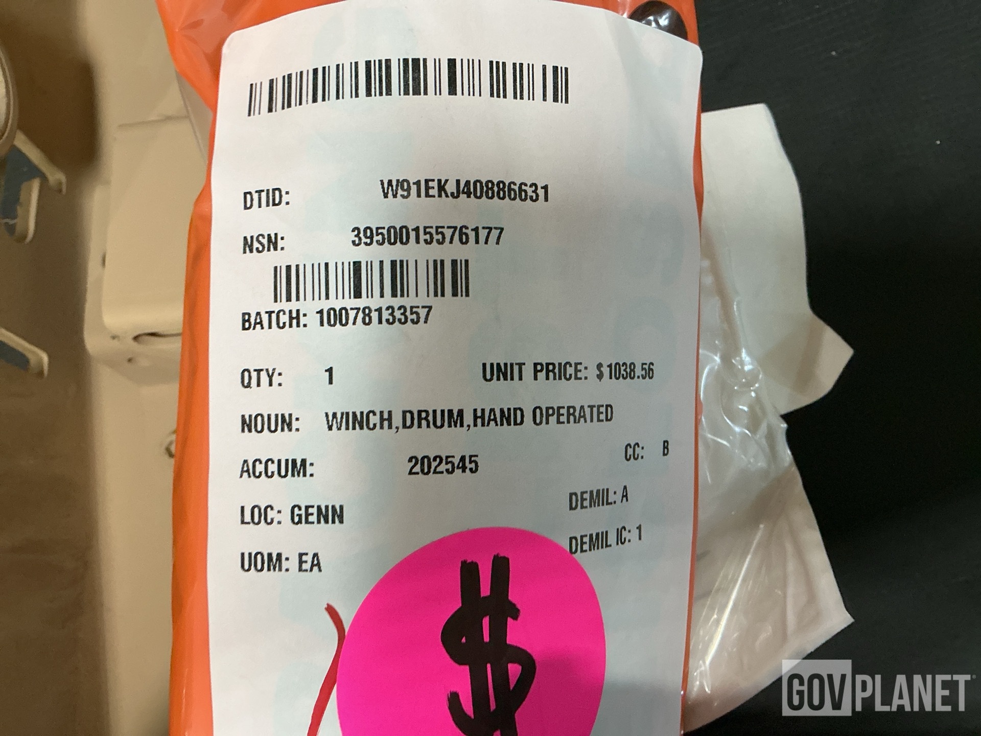 (1) Access Cover, (1) Air Filter Unit, (1) Drum Winch & Assorted Items