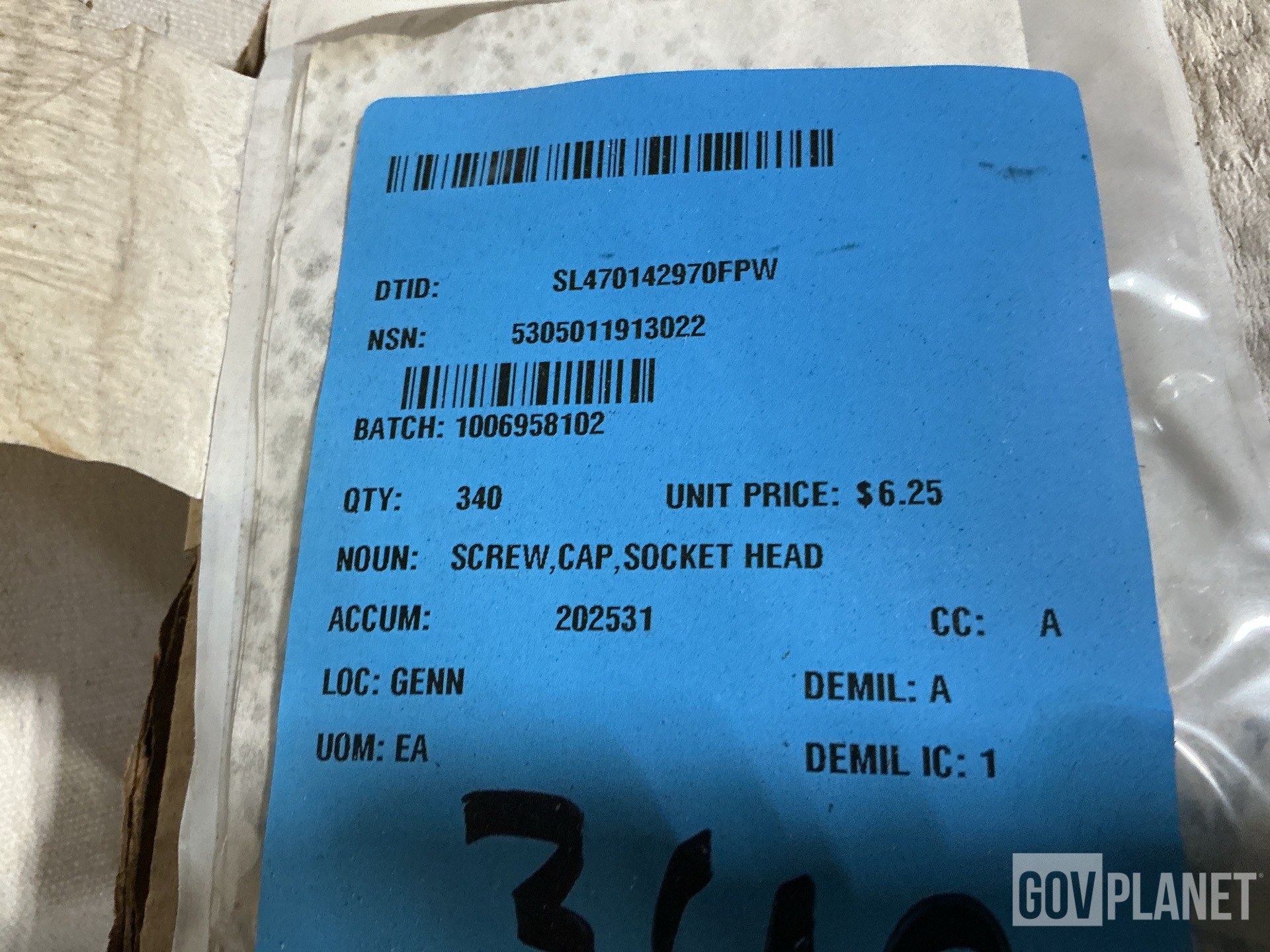 (340) Kampi Components 13250280 Socket Head Cap Screws
