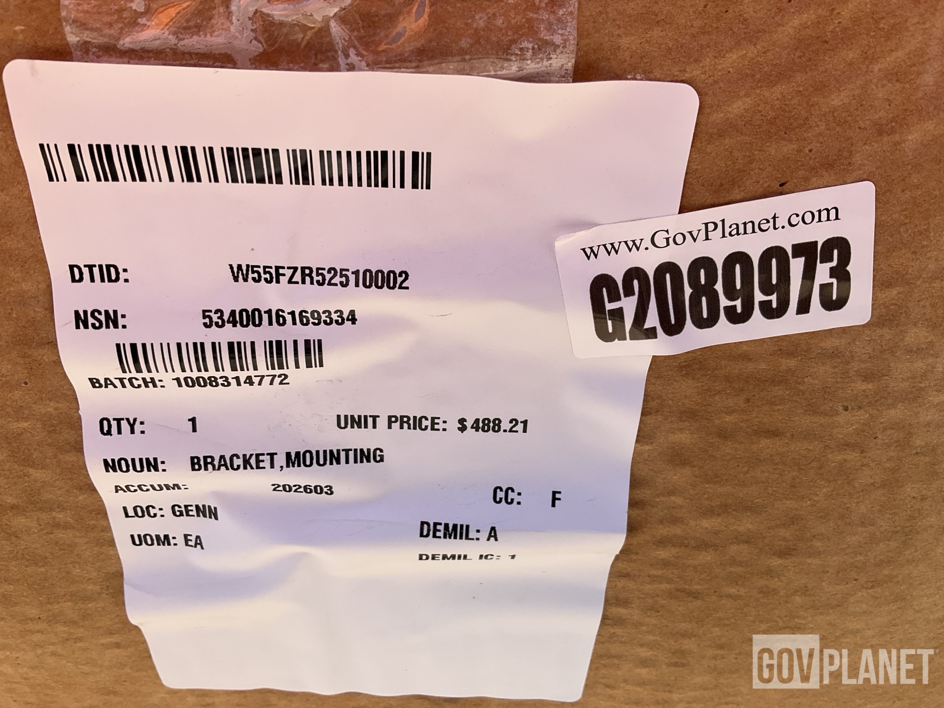 Oshkosh 3781322 Mounting Bracket