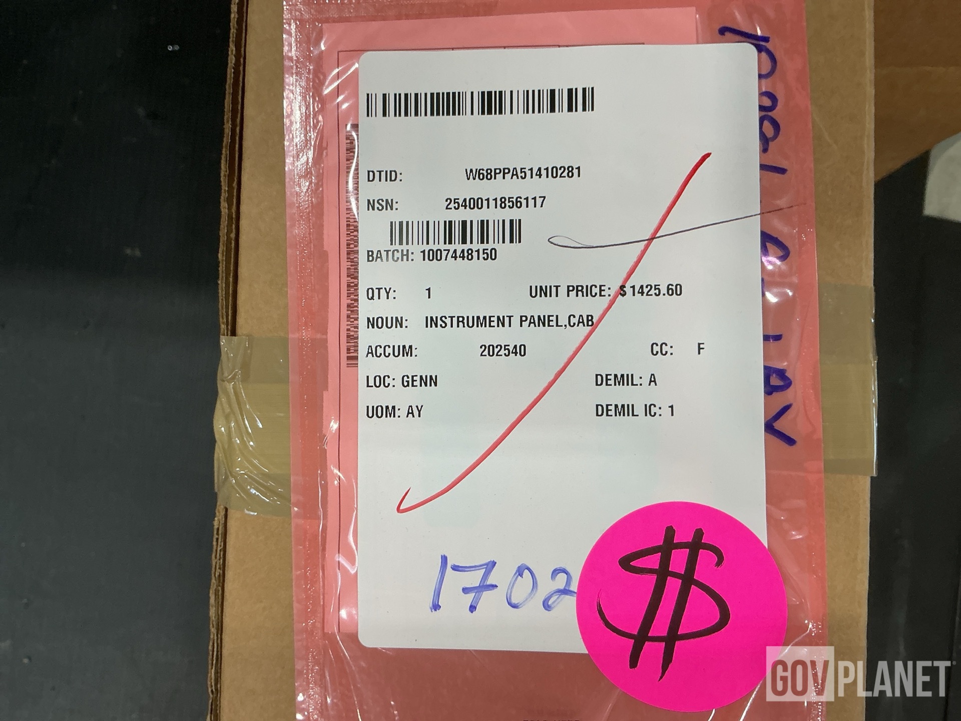 (4) Axle Shafts, (1) Instrument Panel, (2) Brackets & Assorted Items