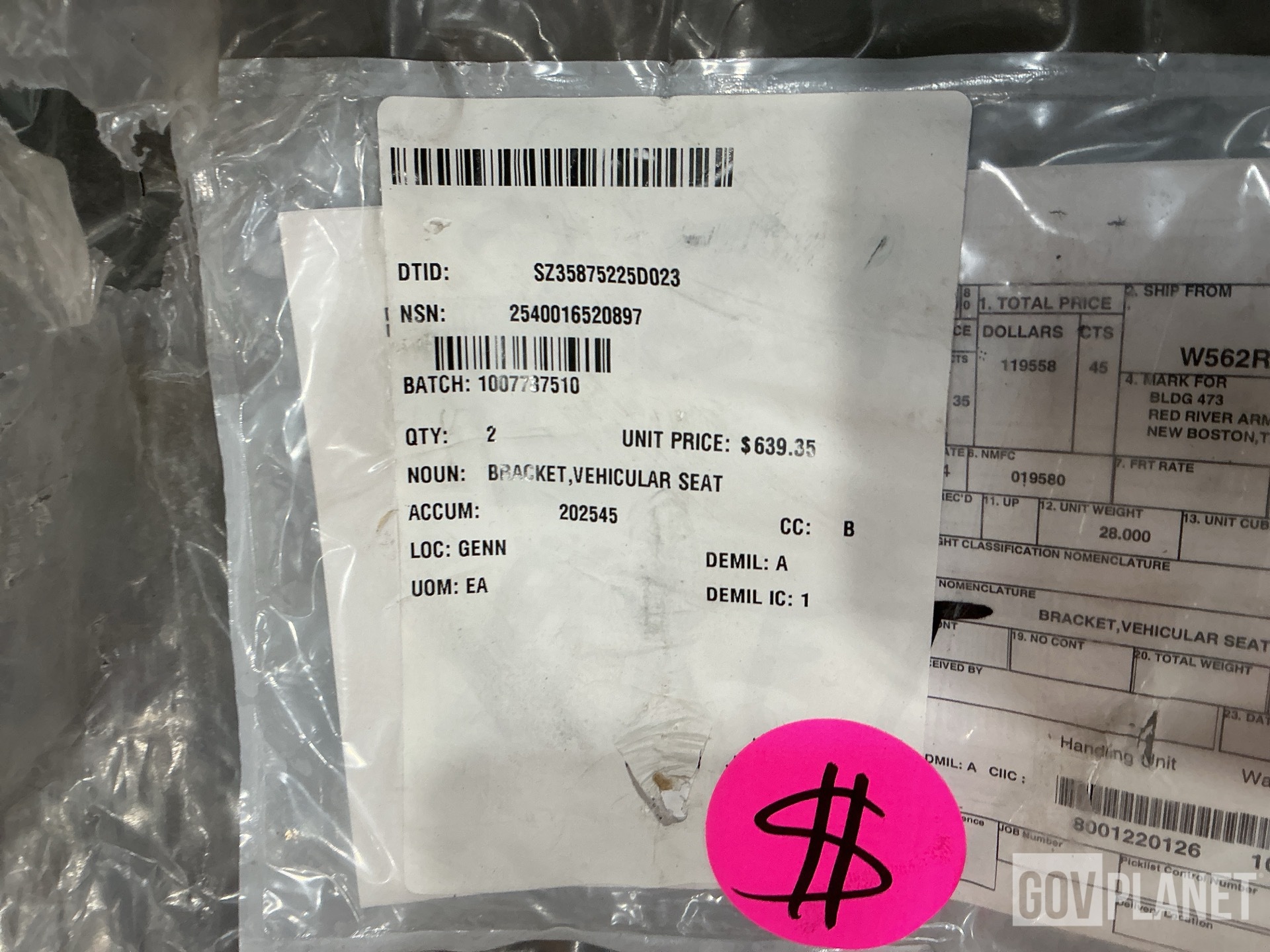 (4) Axle Shafts, (1) Instrument Panel, (2) Brackets & Assorted Items