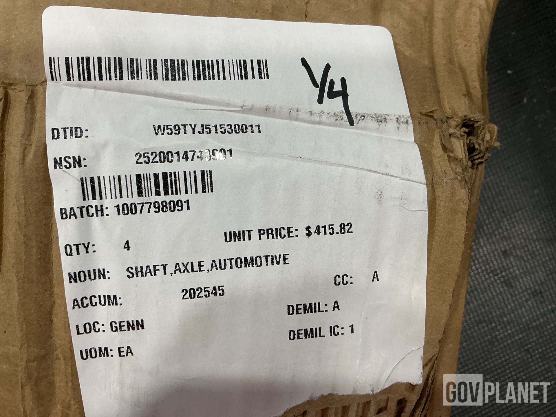 (4) Axle Shafts, (1) Instrument Panel, (2) Brackets & Assorted Items