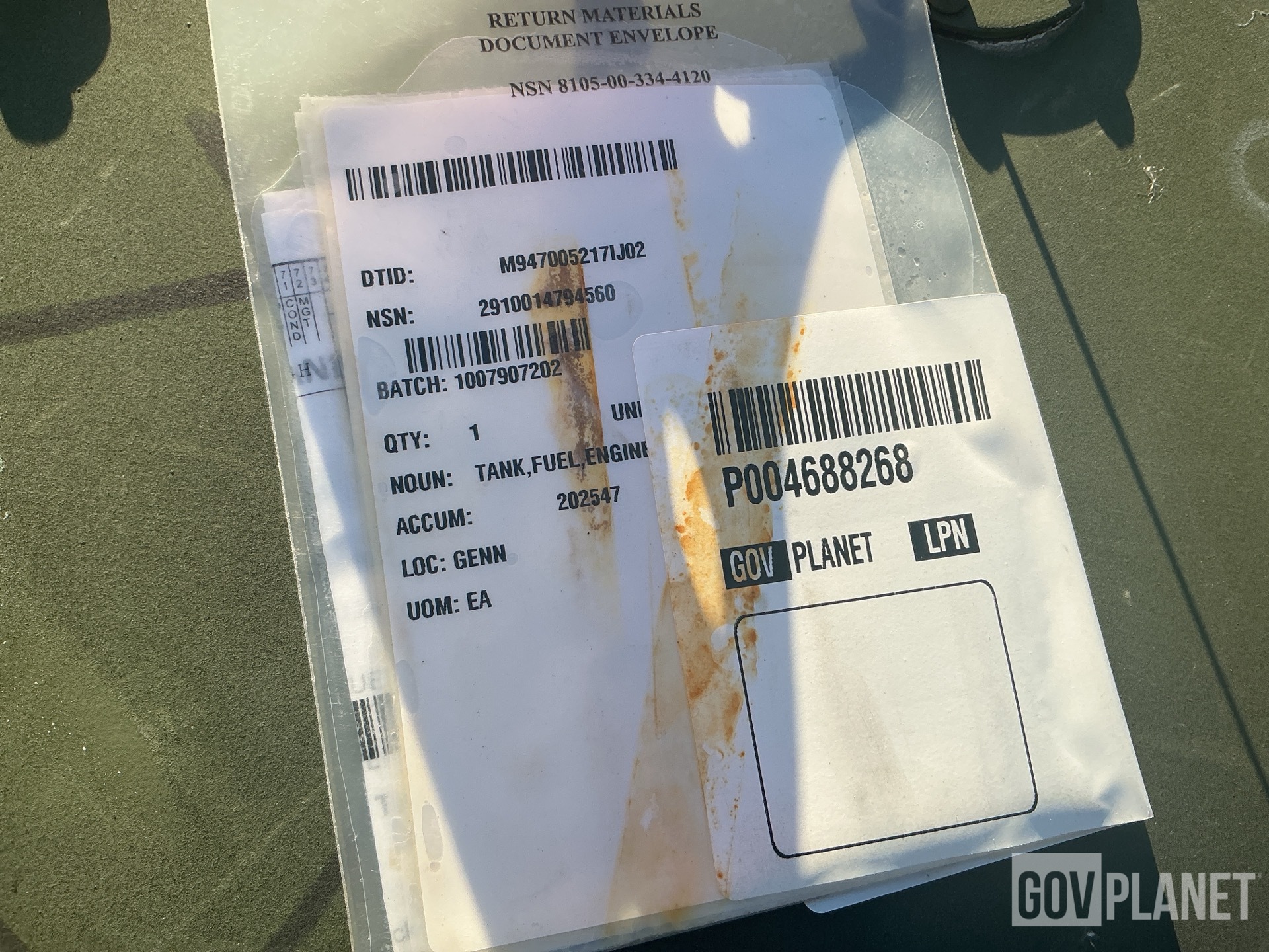 Oshkosh 3199714 Engine Fuel Tank