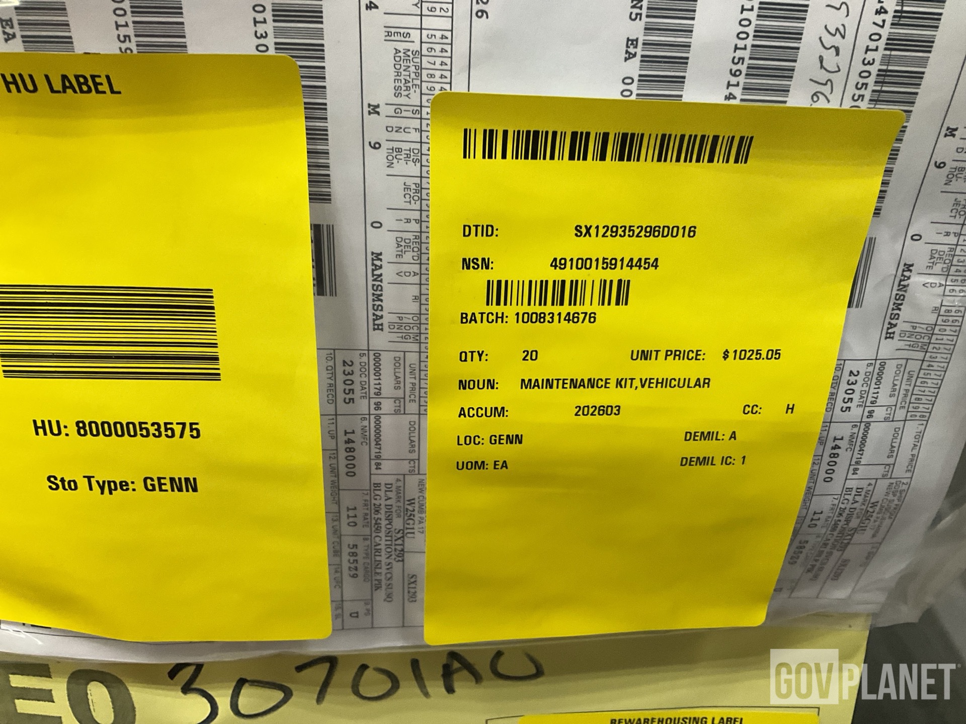 (20) Oshkosh Defense 5SK334 Vehicular Maintenance Kits