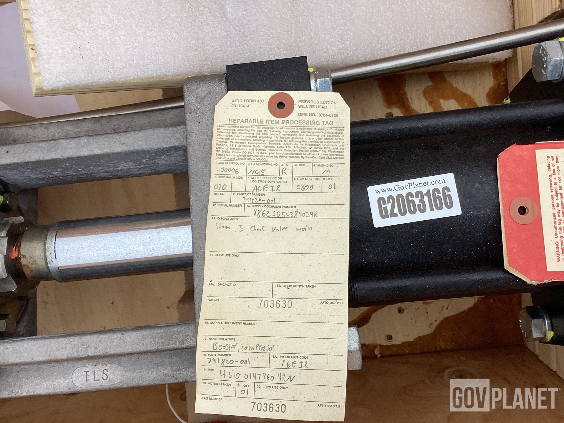 Pacific Consolidated 791820-001 Reciprocating Compressor Unit
