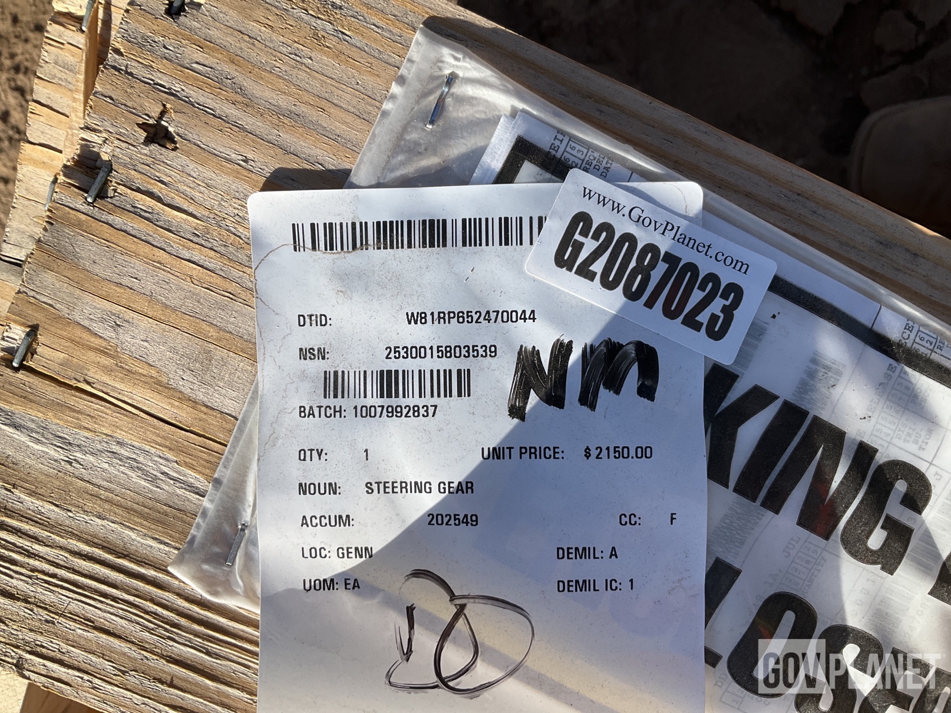Oshkosh 3847754 Steering Gear