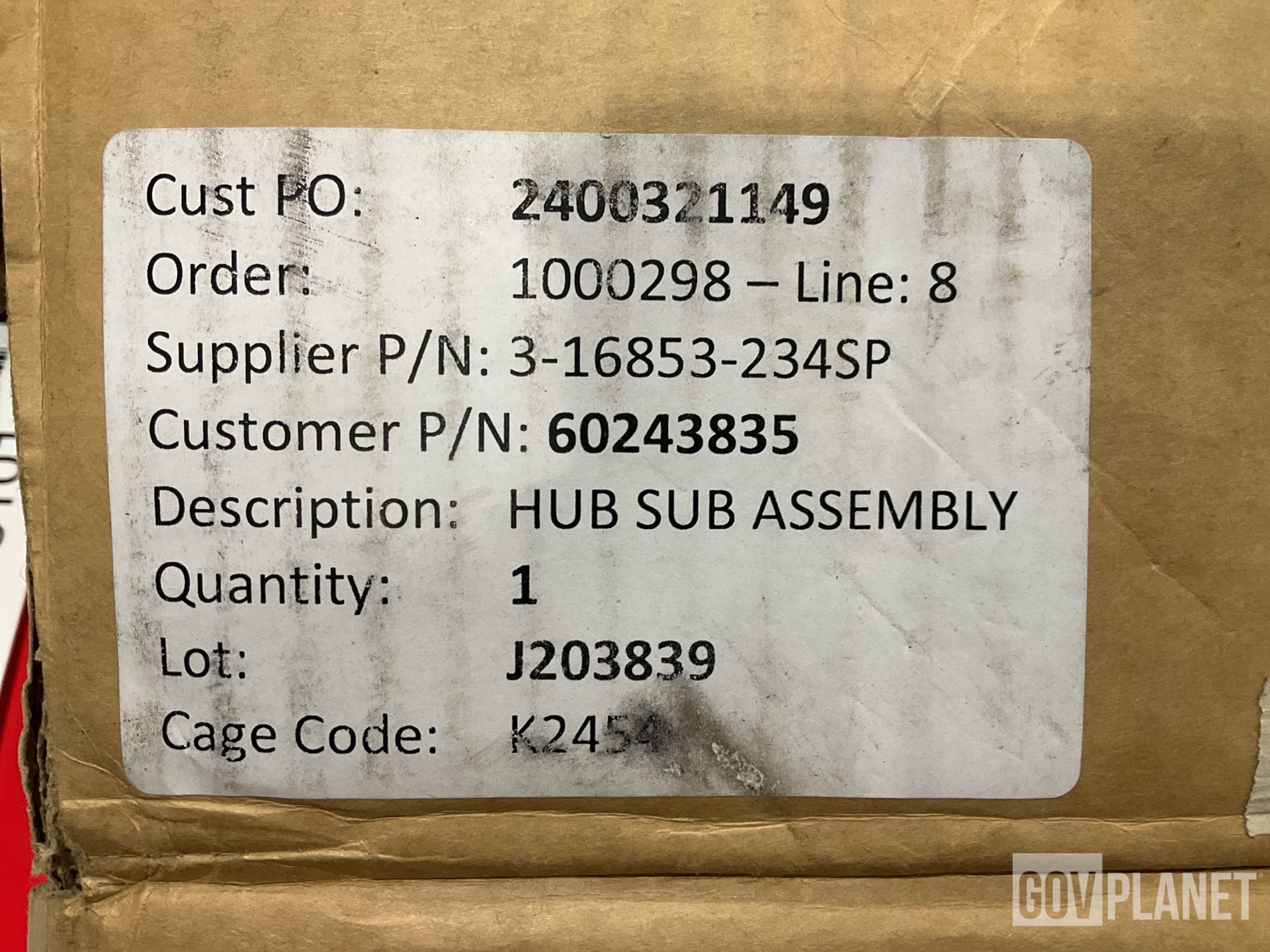 Horstman Defense Systems 2400321149 Vehicular Sub Hub Assembly