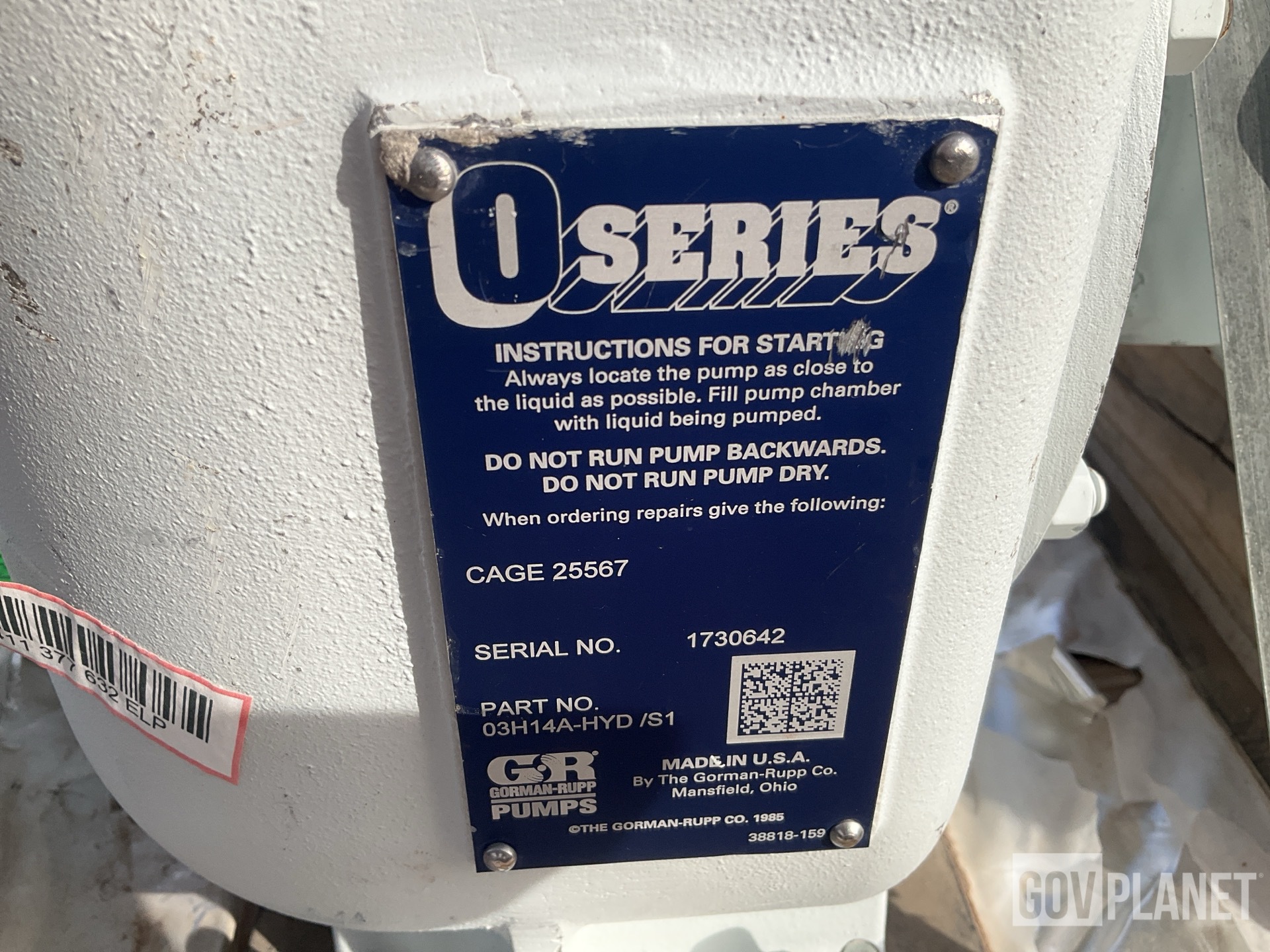 Gorman-Rupp 03H14A-HYD/S1 Hydraulic Pump Unit