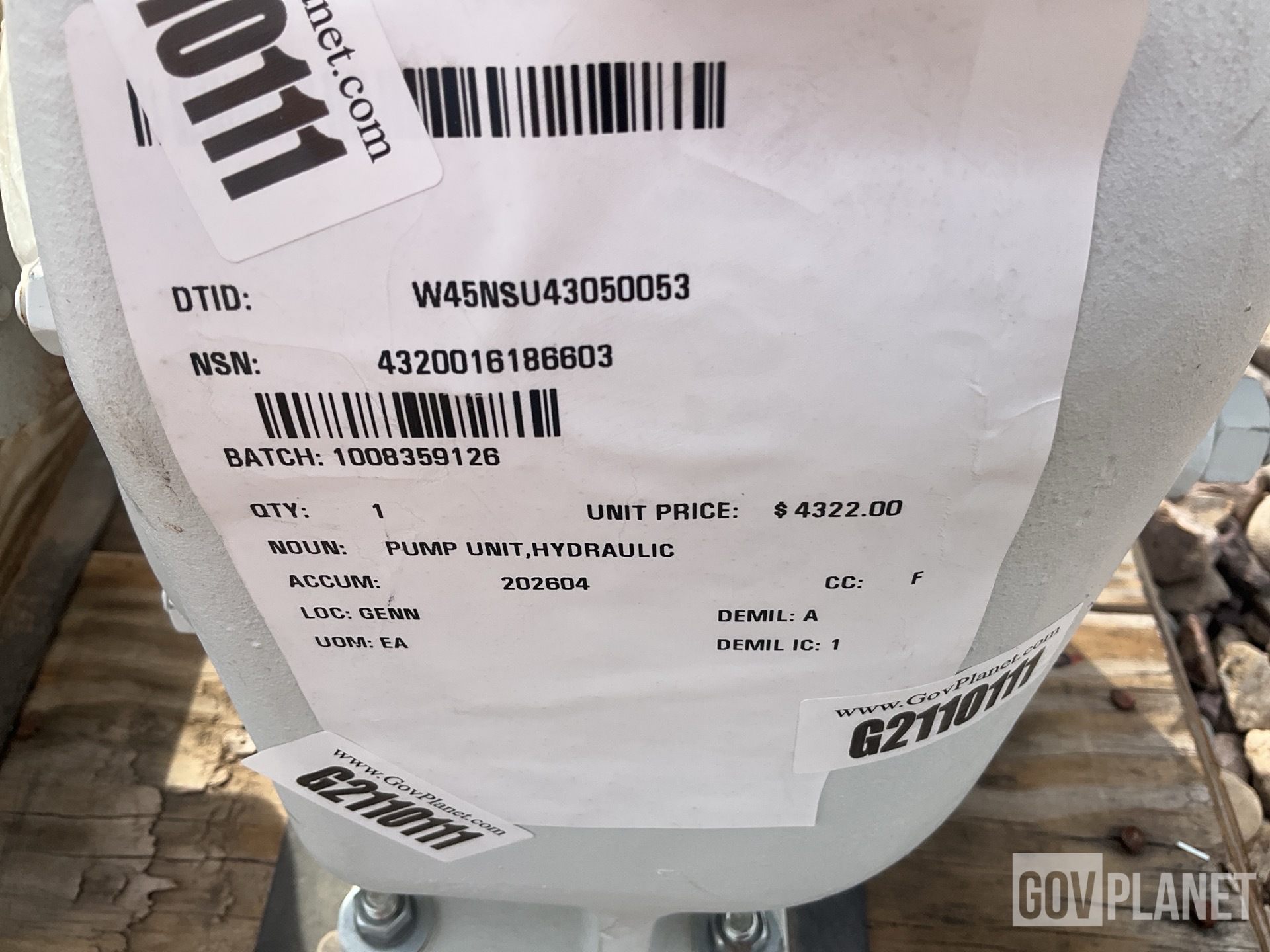 Gorman-Rupp 03H14A-HYD/S1 Hydraulic Pump Unit