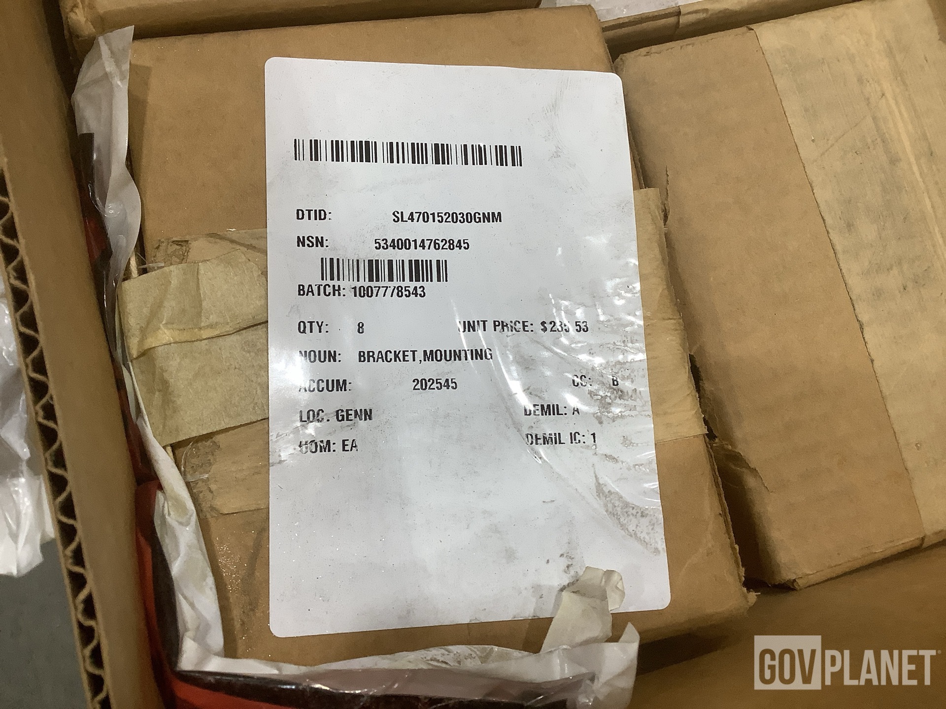 (8) AM General 12469291-1 Mounting Brackets