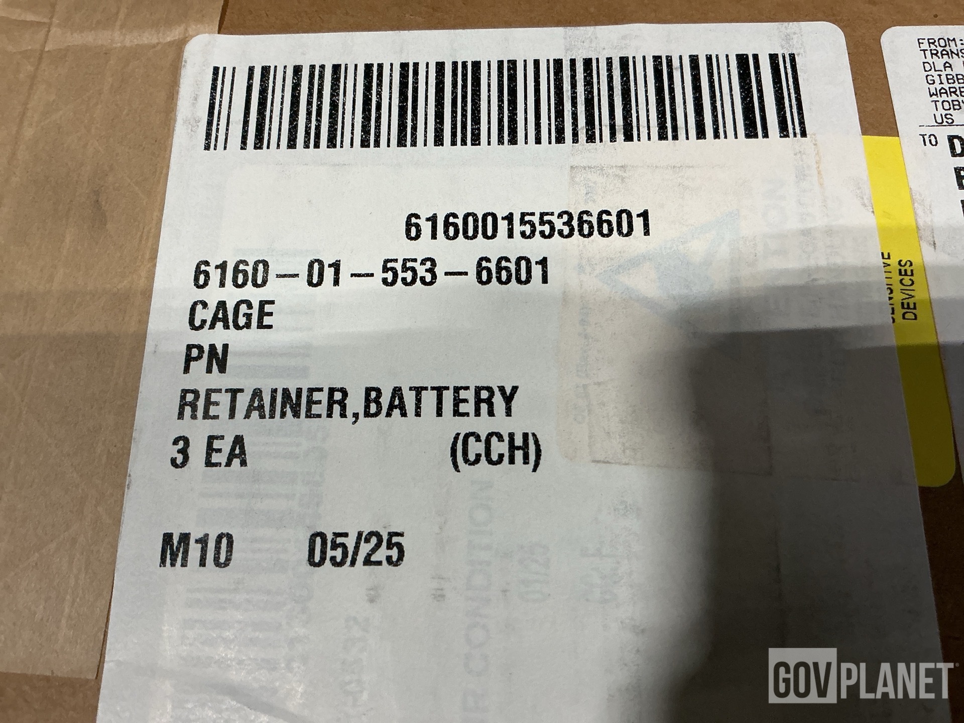 (3) General Dynamics 10059283 Battery Retainers
