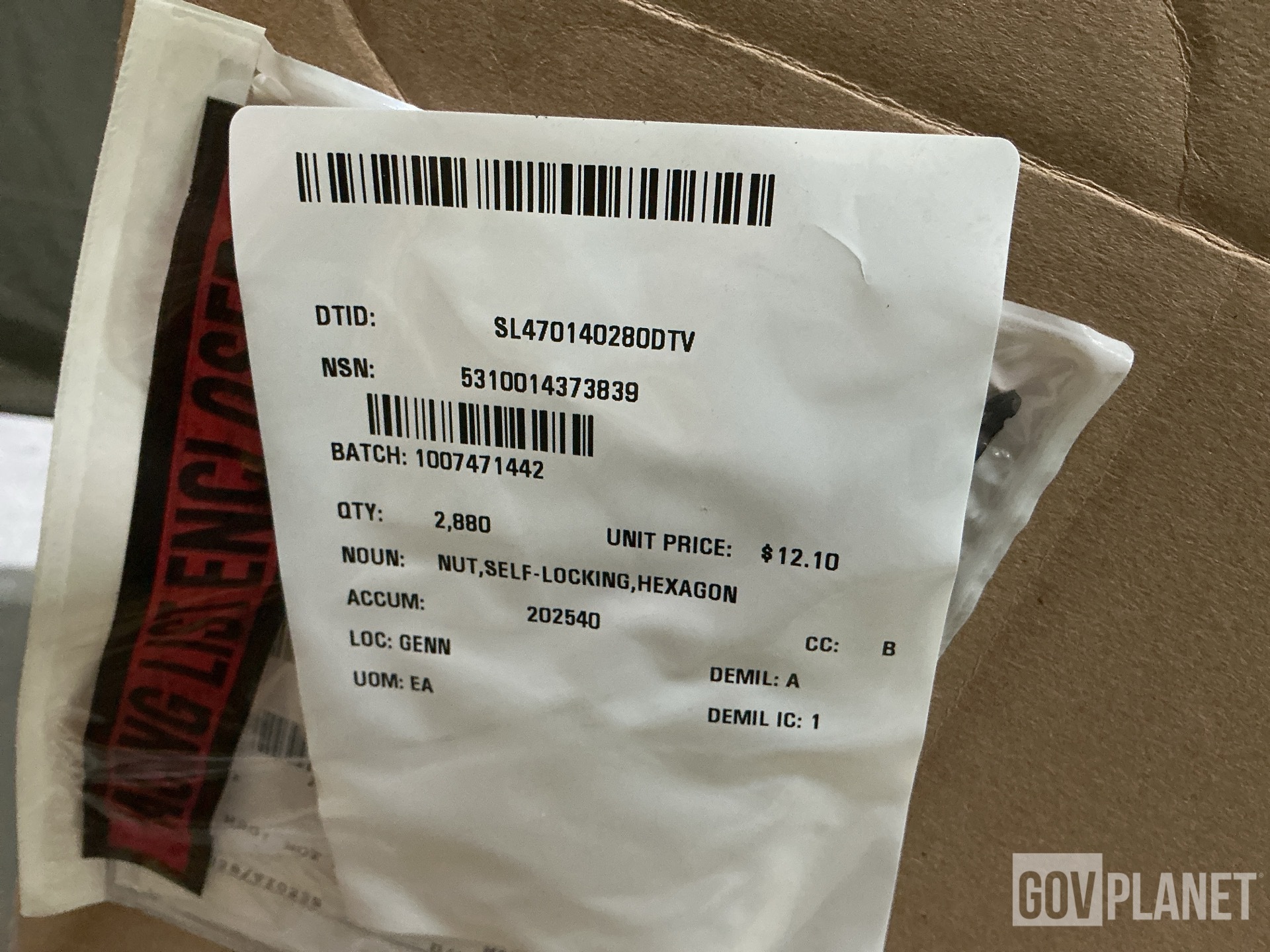 (2,880) BAE Systems 4397073-002 Self-Locking Nuts