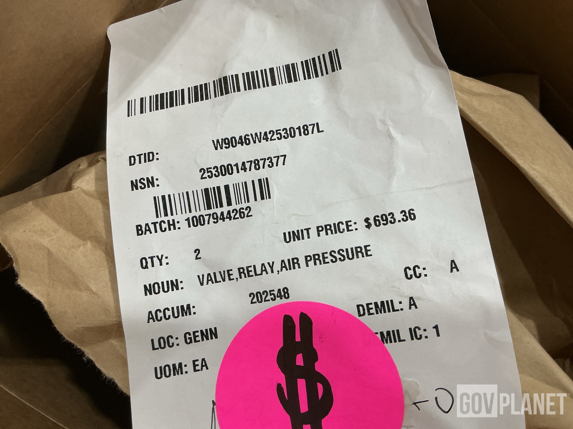 (2) Relay Valves, (1) Wheel Assembly, (1) Protector & Assorted Items