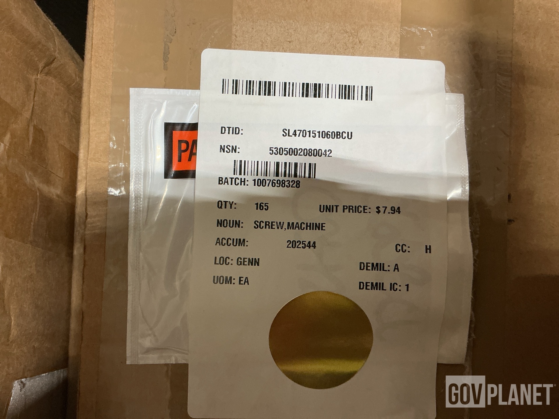 (1) Rotary Actuator Housing, (1) Filter, (165) Screws & Assorted Items