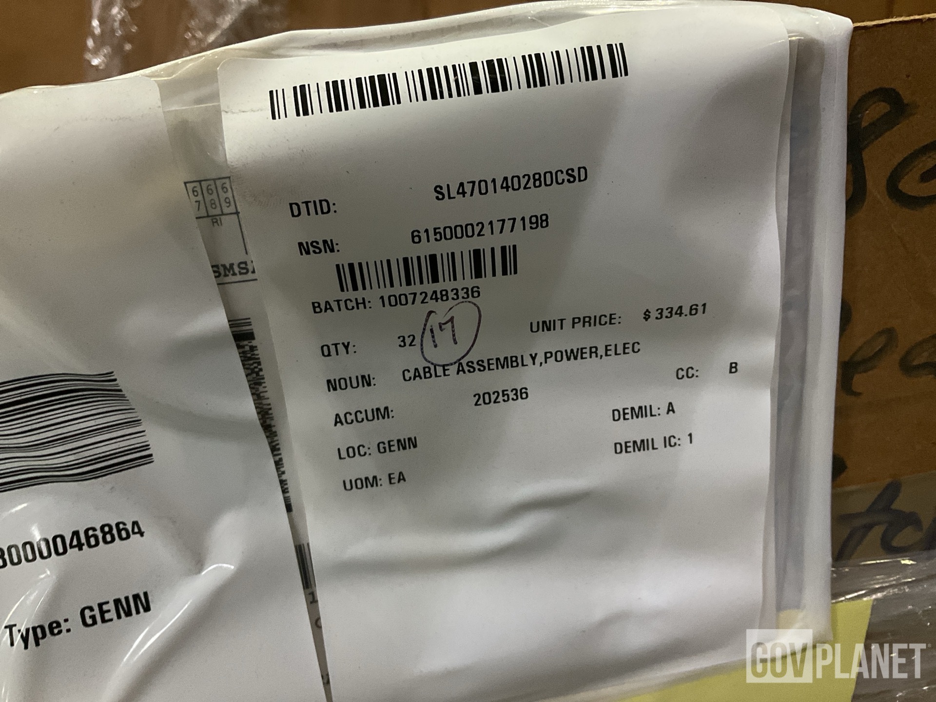 (17) Infinitiflex E485764 Electrical Power Cable Assemblies