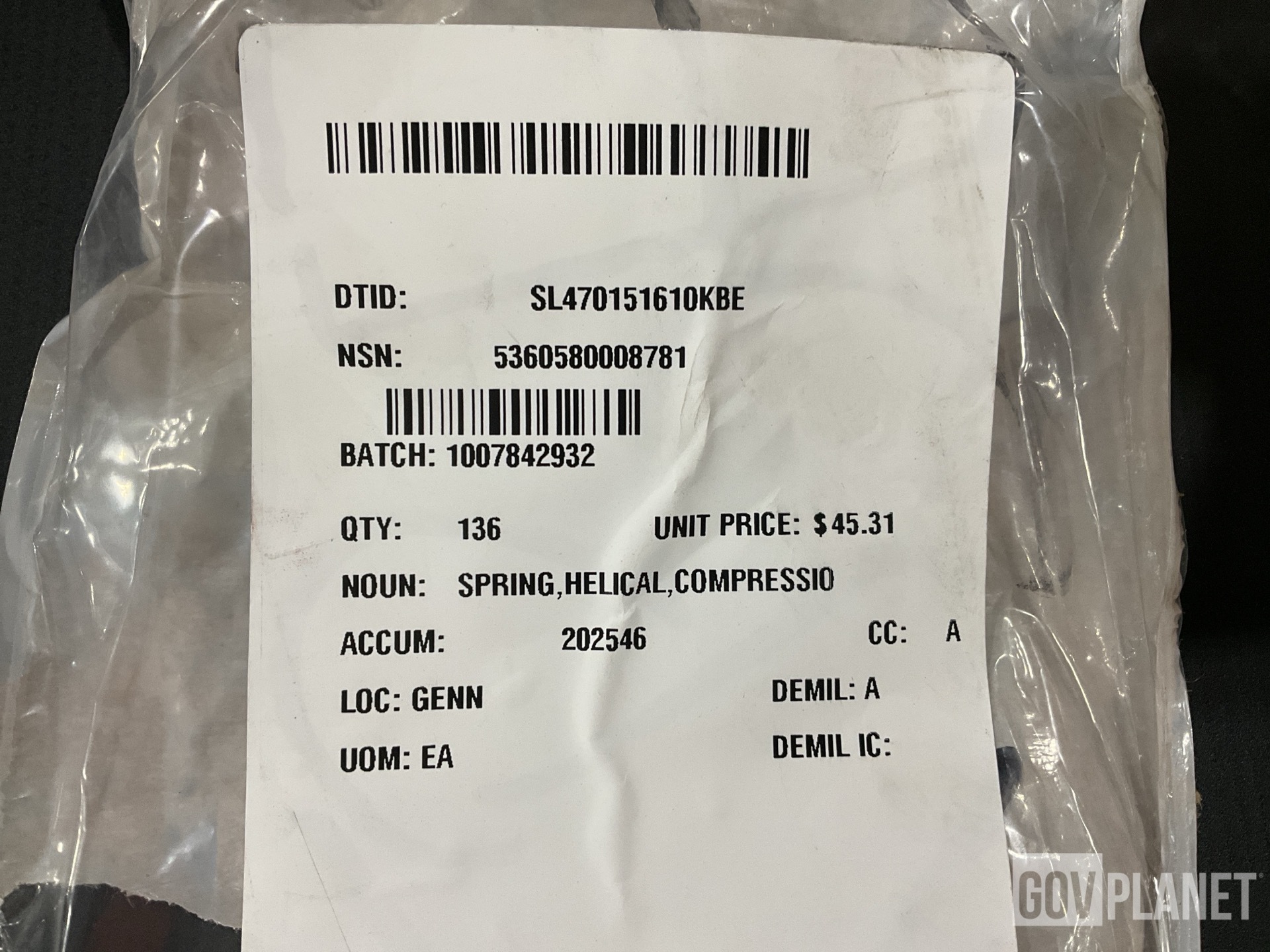 (136) Lake Shore Systems 0976036000 Compression Helical Springs