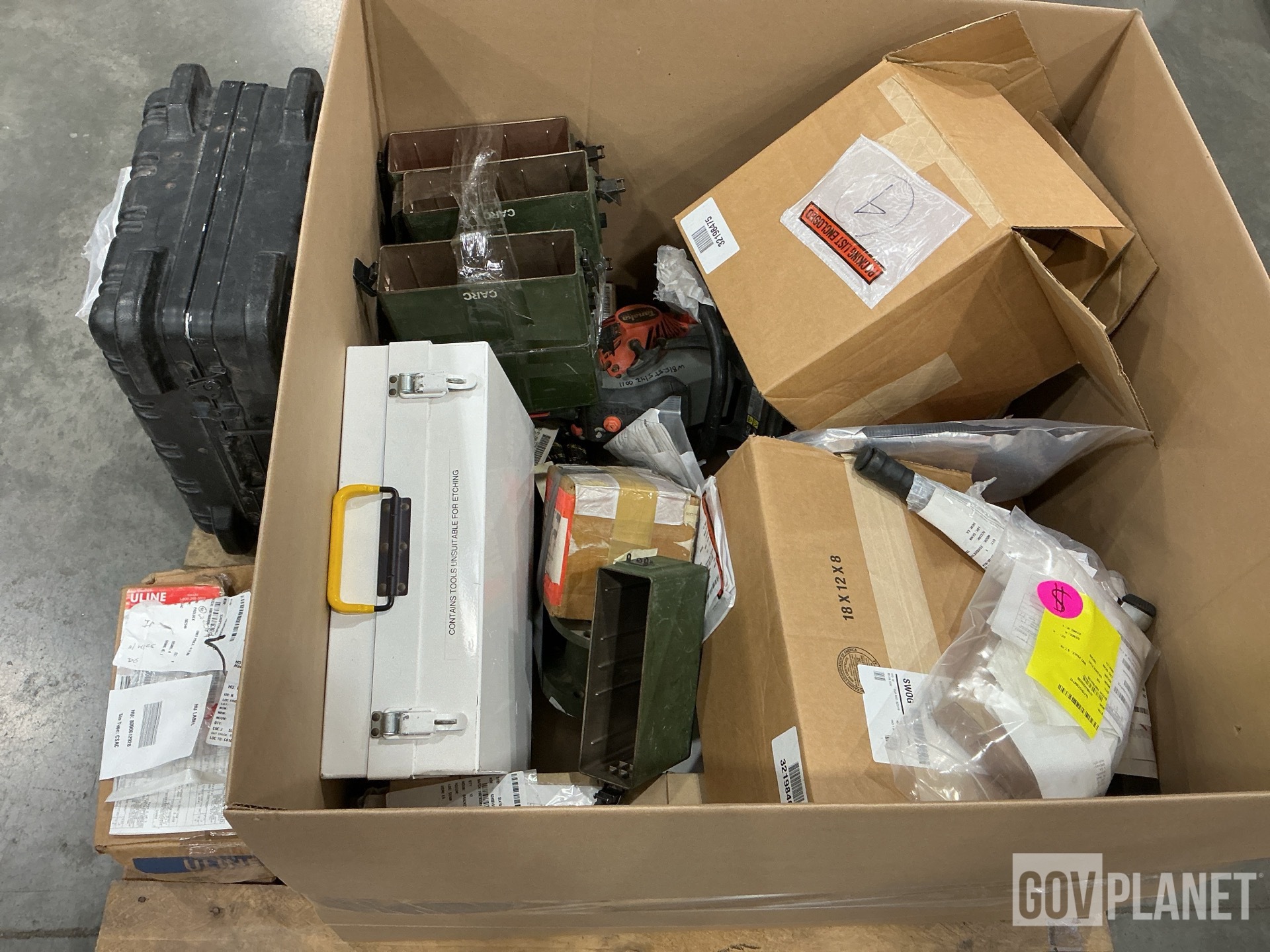 (8) Battery Boxes, (38) Machine Plugs, (150) Washers & Assorted Items