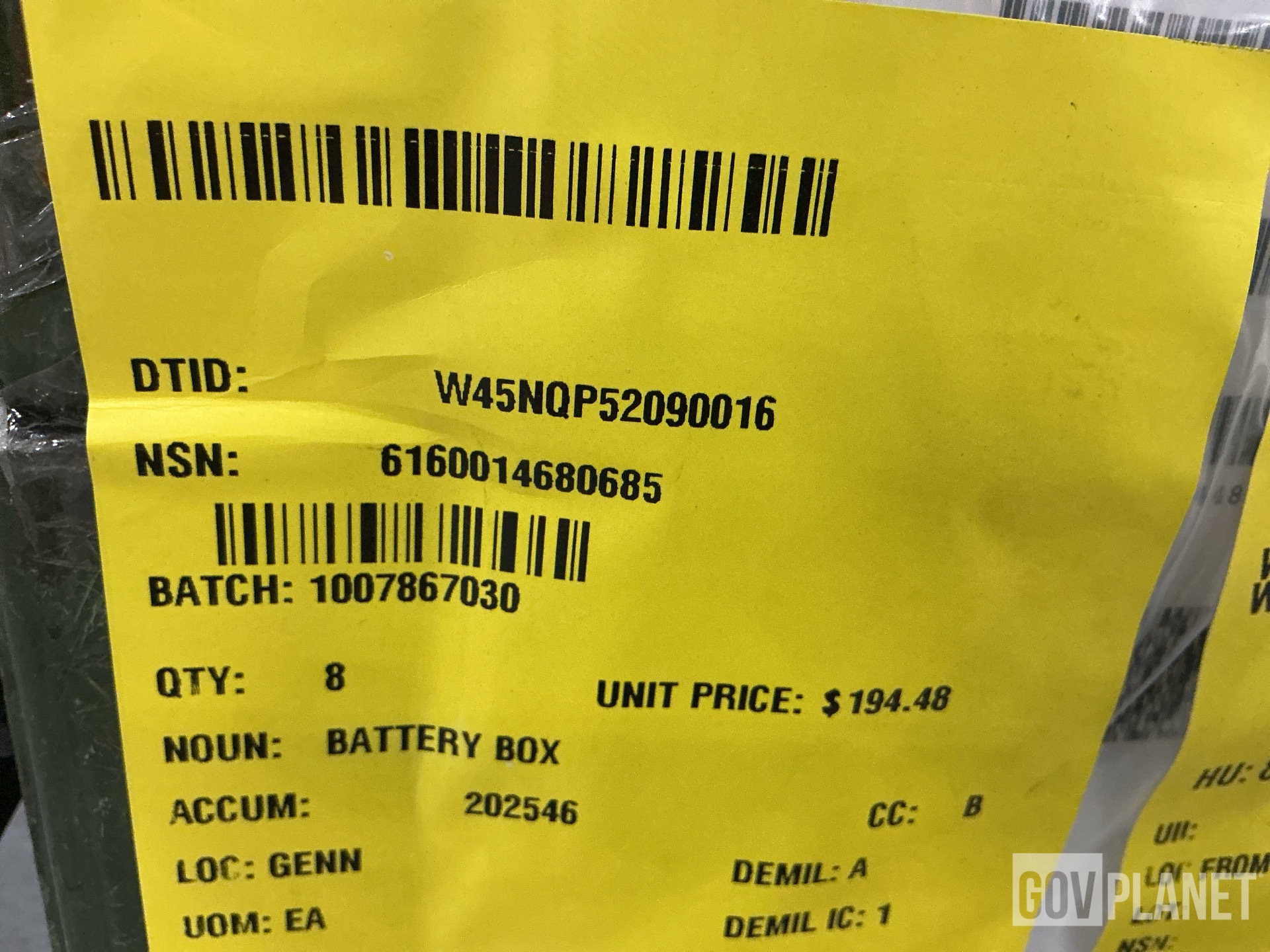 (8) Battery Boxes, (38) Machine Plugs, (150) Washers & Assorted Items