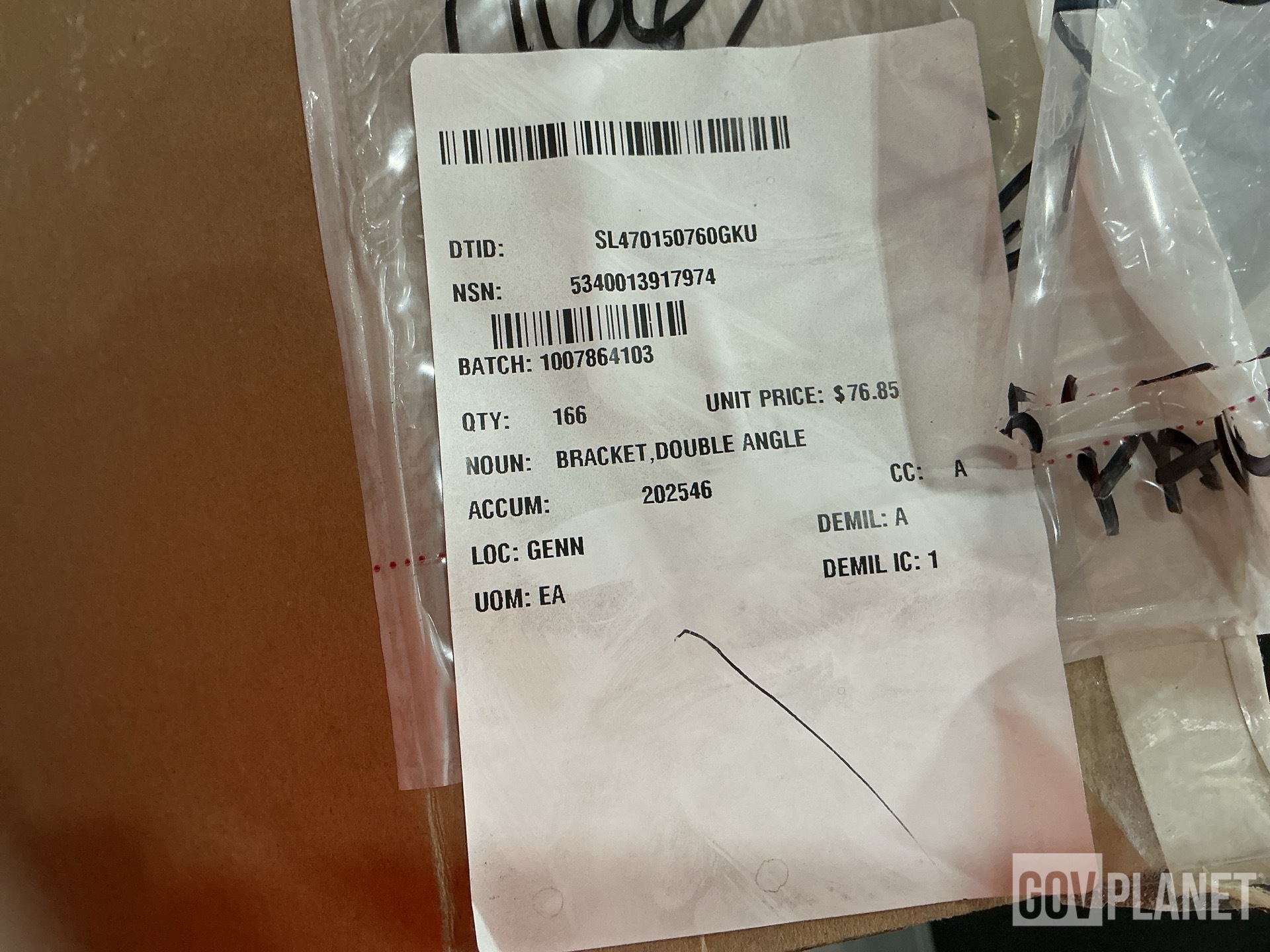 (166) General Dynamics 10502301 Latch Bolt Bracket Assemblies