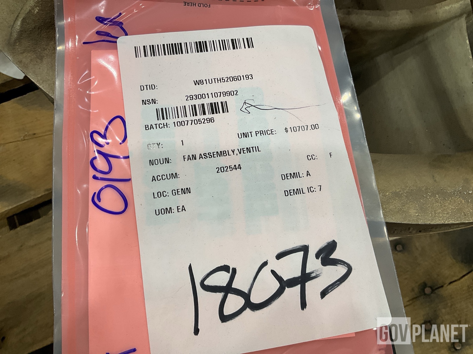 Ronal Industries 12253584 Ventilation Fan Assembly