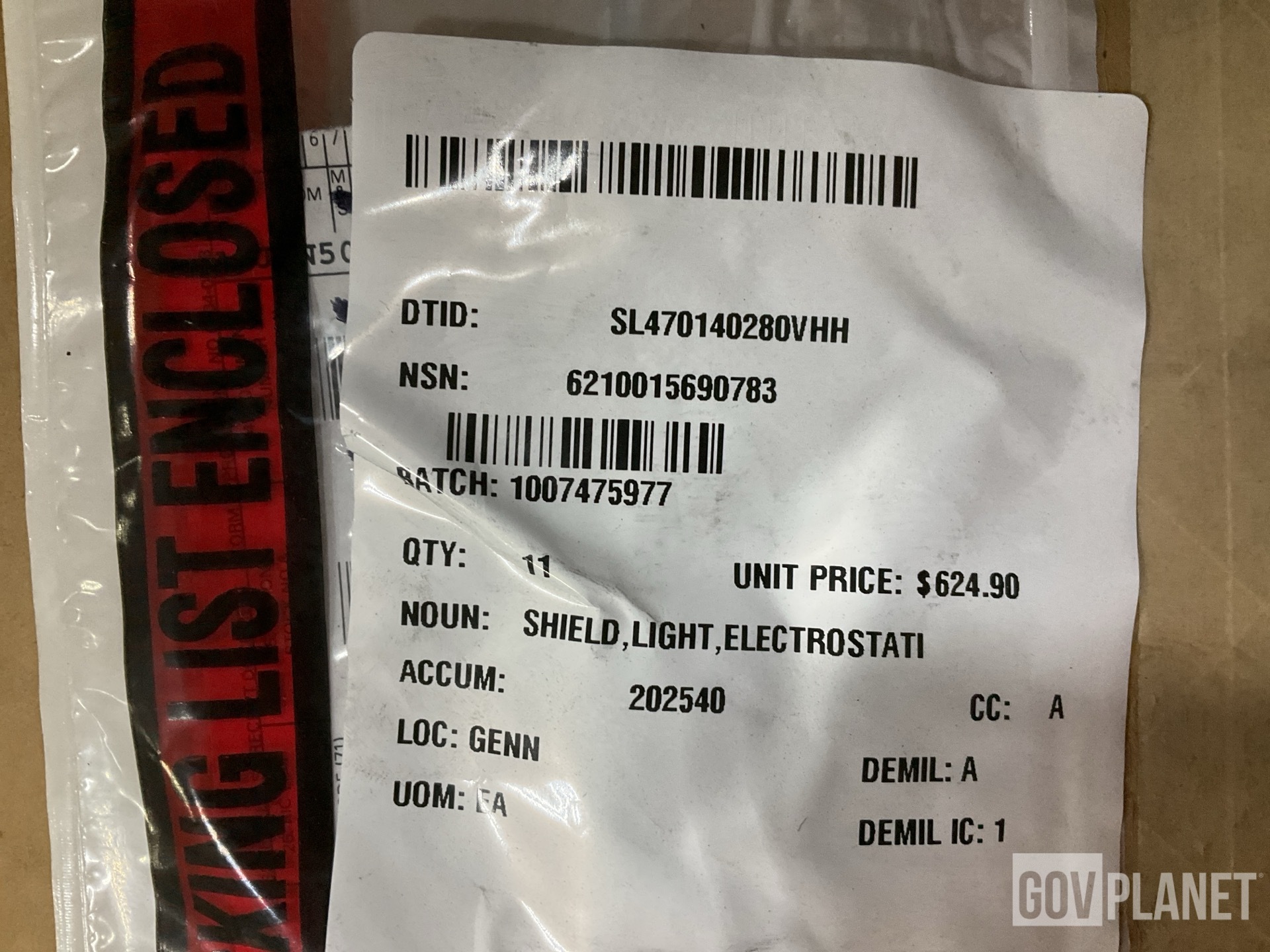(11) Pierce 1368984 Electrostatic Light Shield Assemblies