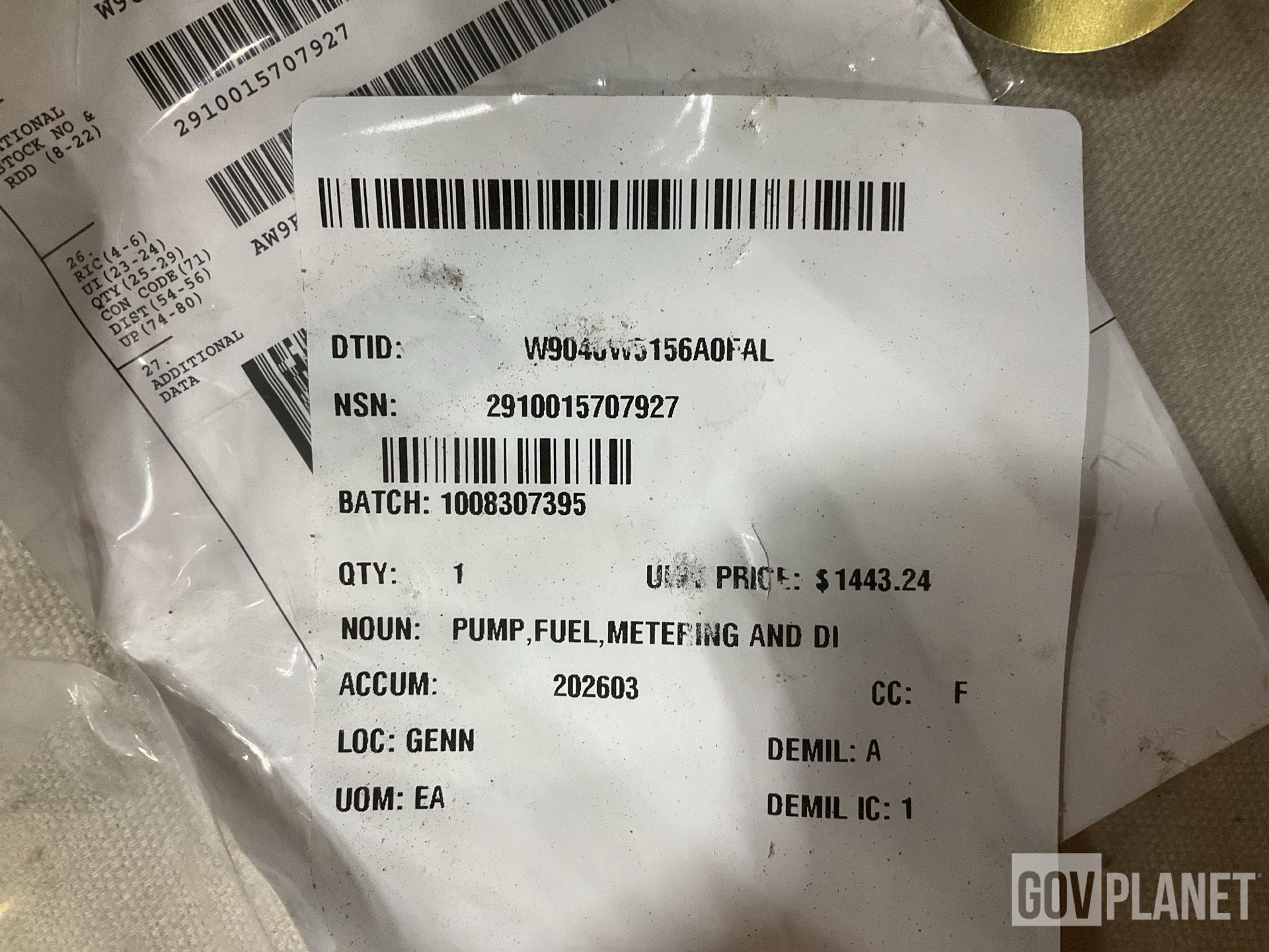 (1) Footrest, (1) Fuel Metering Pump & (18) Oil Filters & Assorted Items