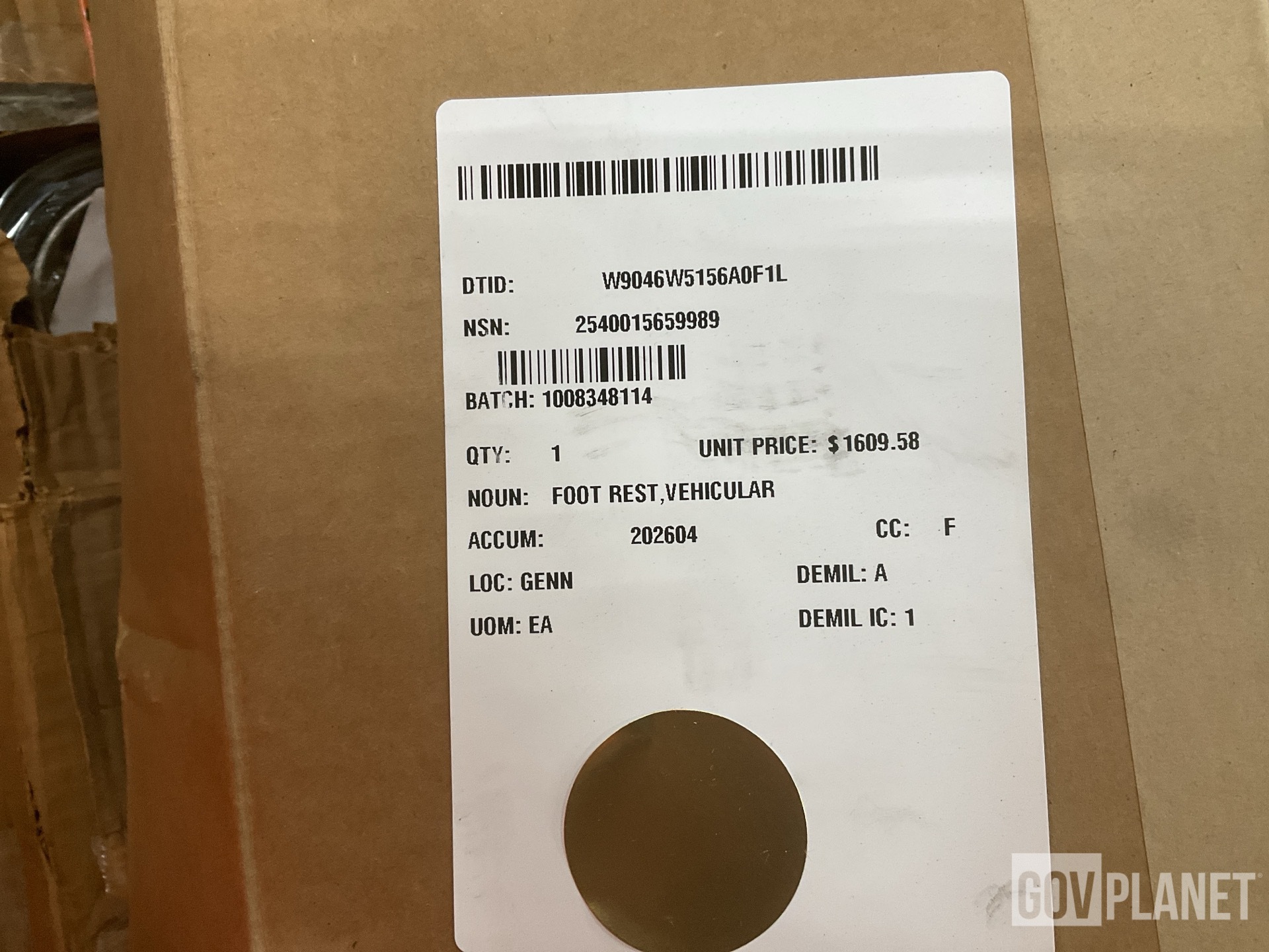(1) Footrest, (1) Fuel Metering Pump & (18) Oil Filters & Assorted Items