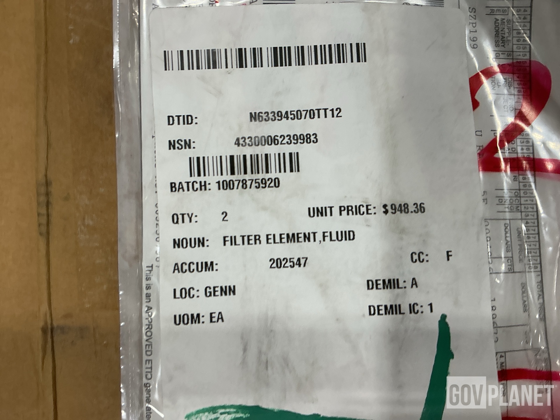 (2) Pall Aeropower ACS1501ECA Fluid Filter Elements