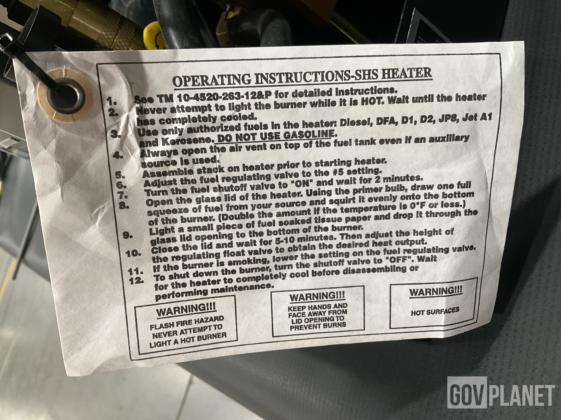(2) Safety Lanyards, (1) Control Valve, (1) Space Heater & Assorted Items