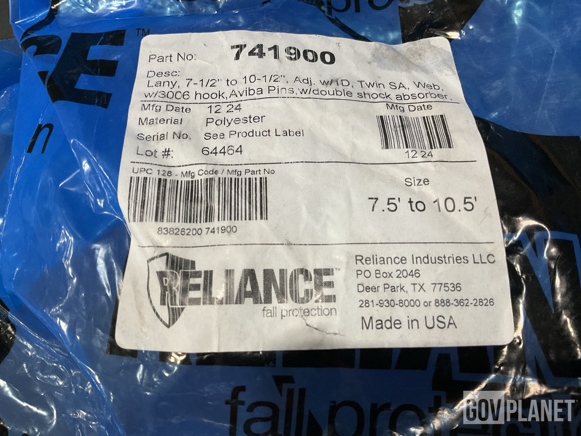 (2) Safety Lanyards, (1) Control Valve, (1) Space Heater & Assorted Items